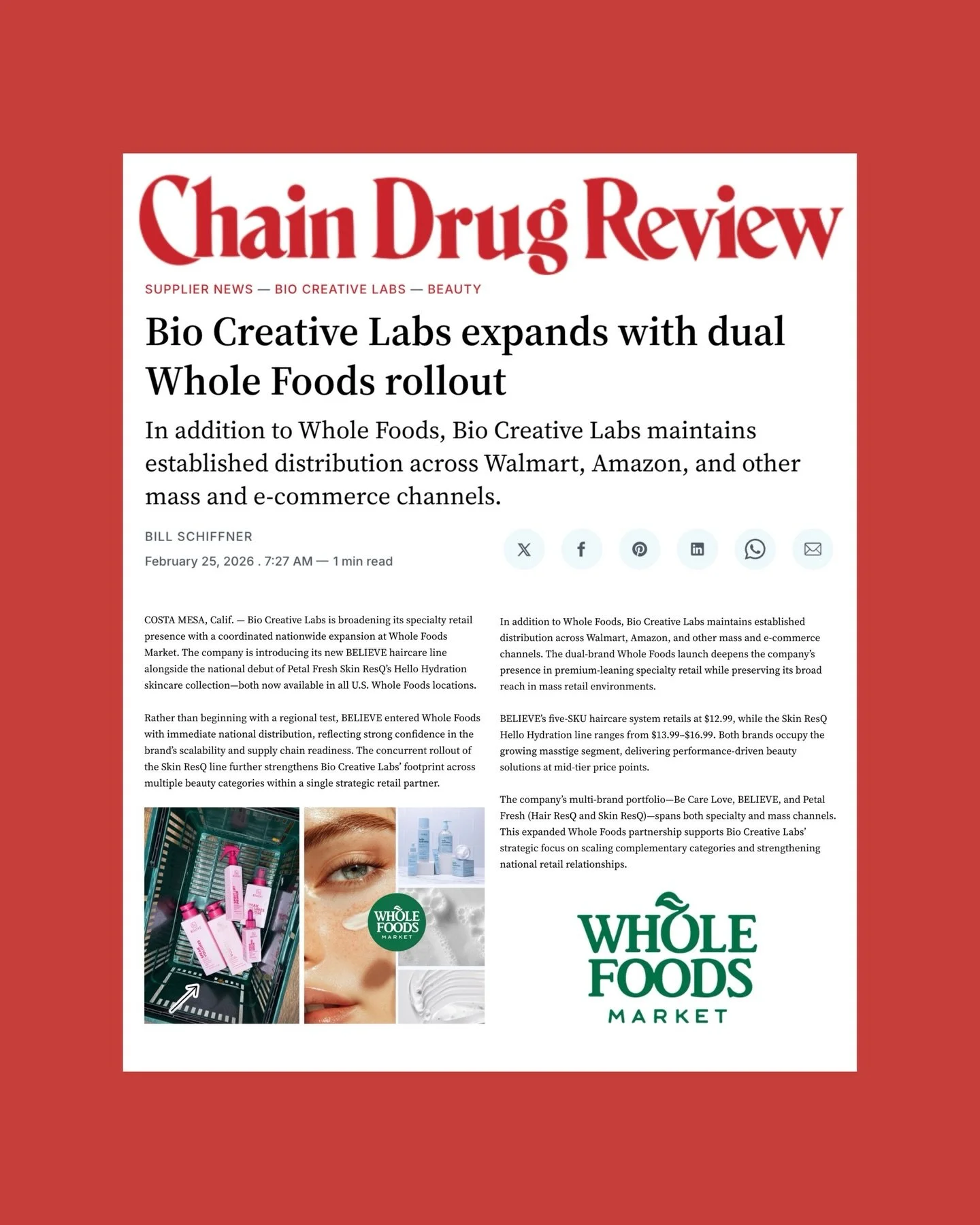 @biocreativelabs expands to Whole Foods with @believe.haircare and @resqbrands 🛒 @retailmediaiq_official