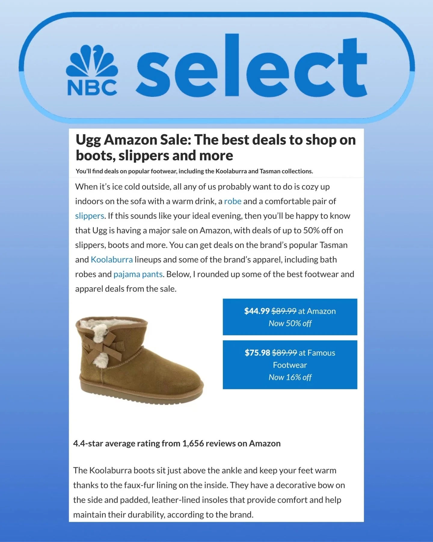 Uggs are always a good decision 🩵 @nbcselect @famousfootwear @nbcnews