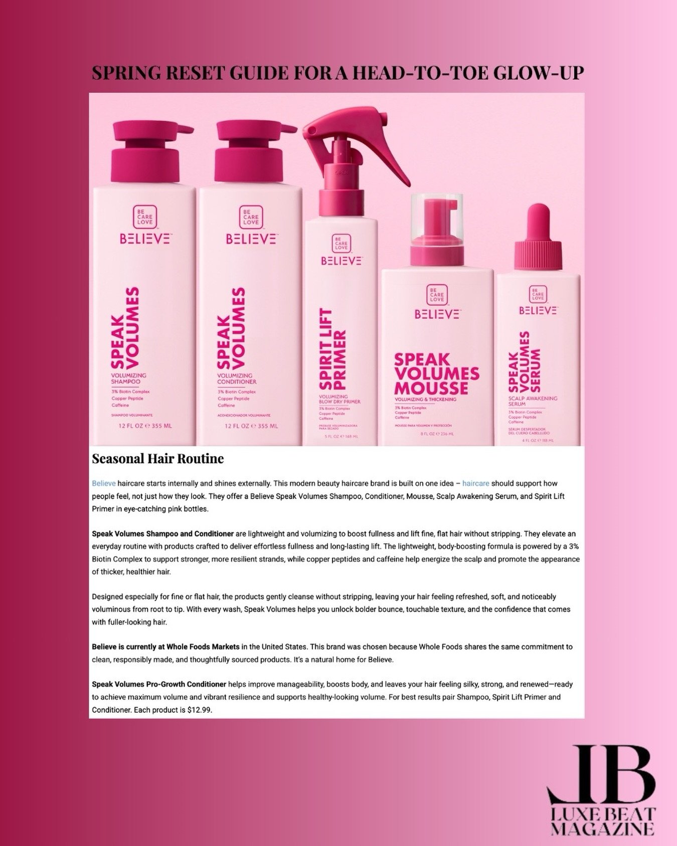 Spring reset from @believe.haircare 💗💞💓@luxebeatmagazine