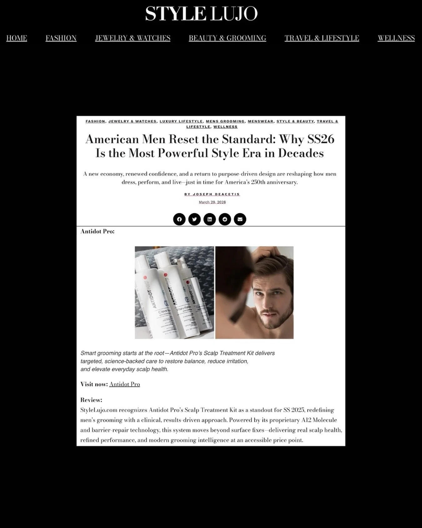 Redefining men&rsquo;s grooming 🧖🏻&zwj;♂️ @antidotpro @style.lujo @josephdeacetis