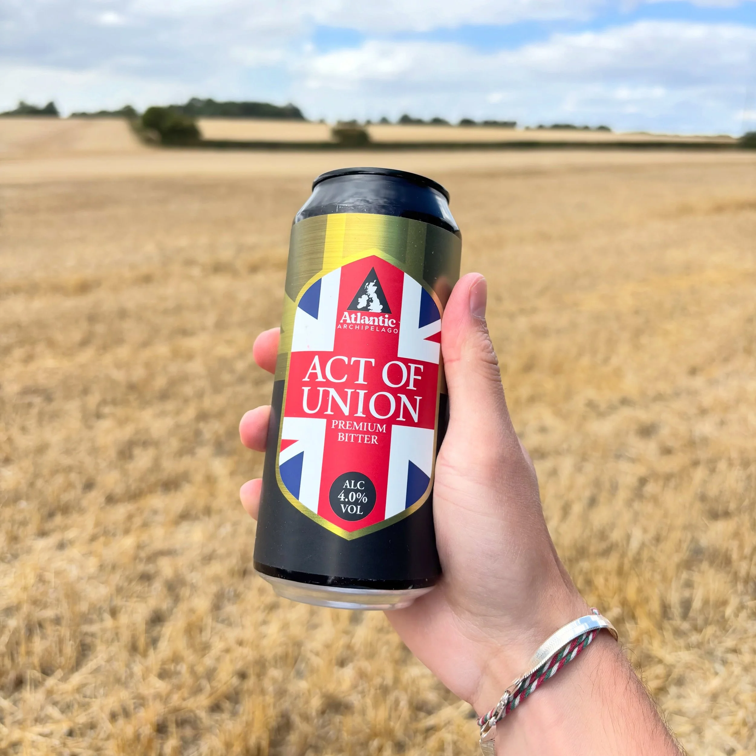 A proper British bitter, with a view to match. 🇬🇧🍺

Act of Union &mdash; Premium Bitter, 4.0% ABV.

Golden countryside. Open skies. One very good beer.