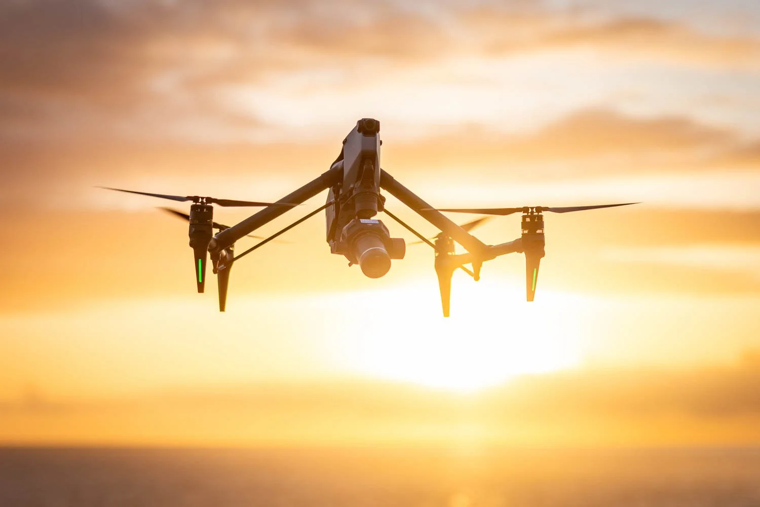 DJI Inspire 3 in the sunset Øygarden Norway