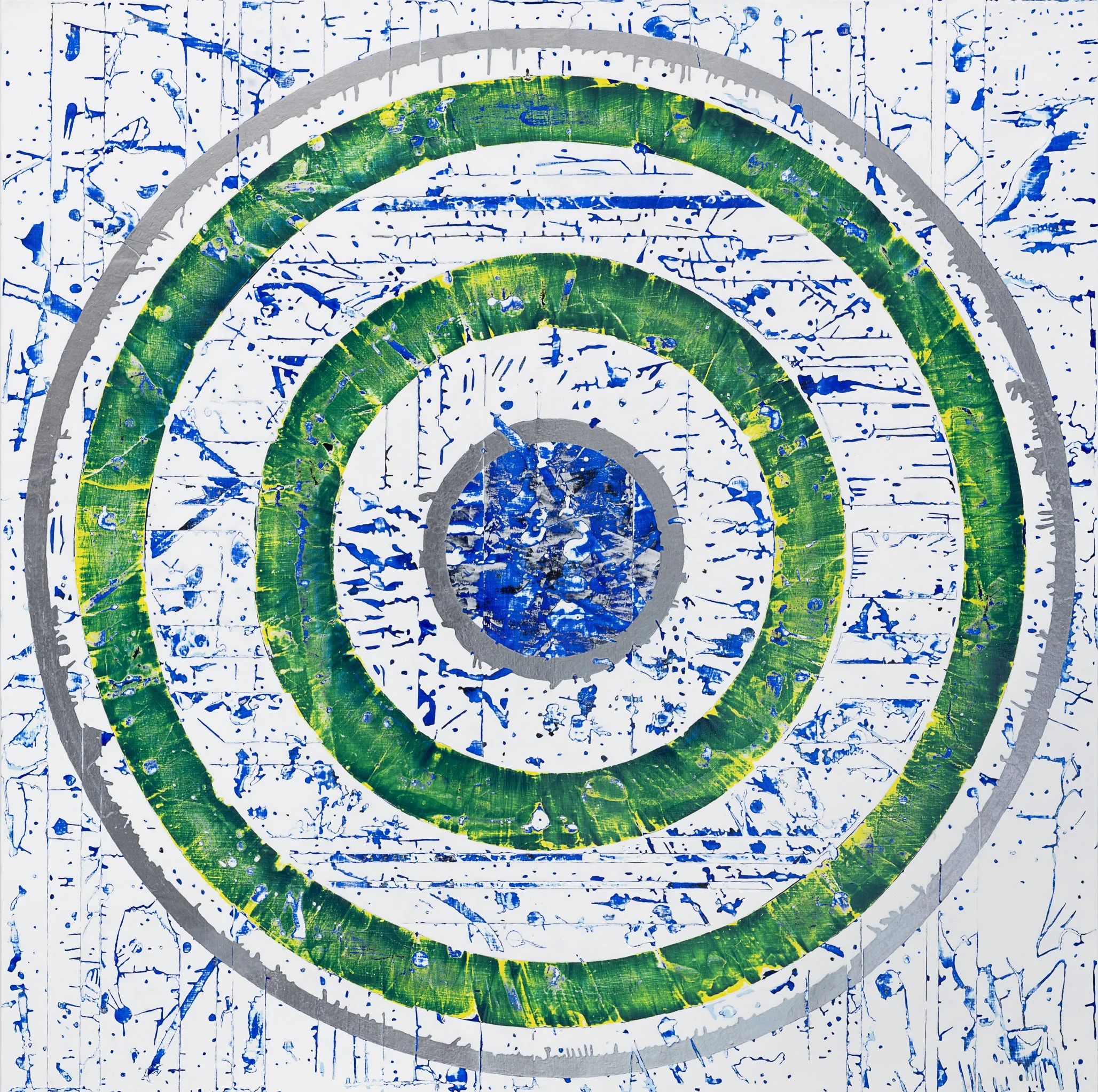 'Breath' - Acrylic and Metallic Paint on Panel, 30x30x2 - Available