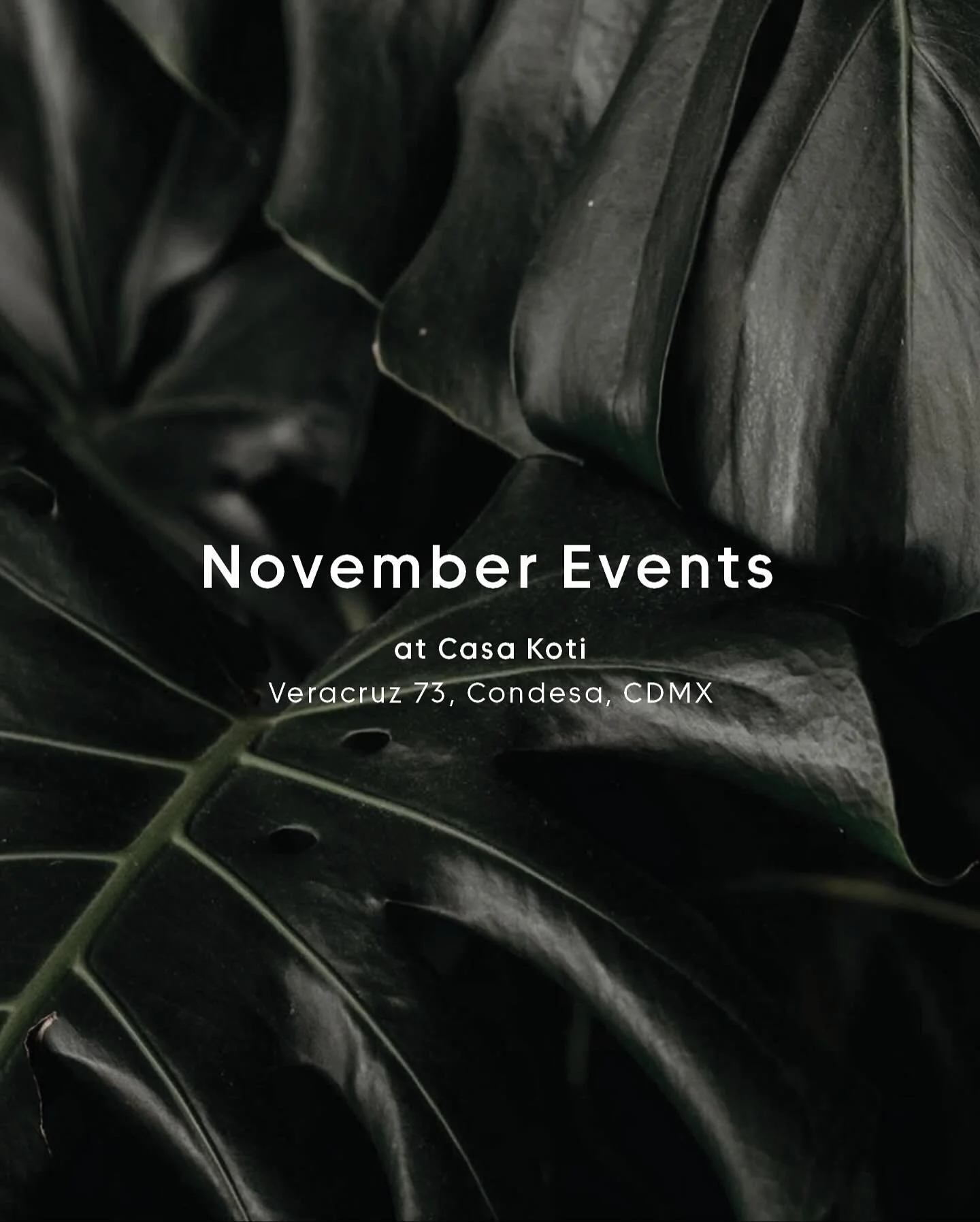 Noviembre en Casa Koti 🤍

Un mes lleno de momentos para conectar, aprender y resetear en comunidad.

Sound baths para desconectar, charlas de wellness con expertos, y espacios dise&ntilde;ados para que te encuentres con gente que tambi&eacute;n busc