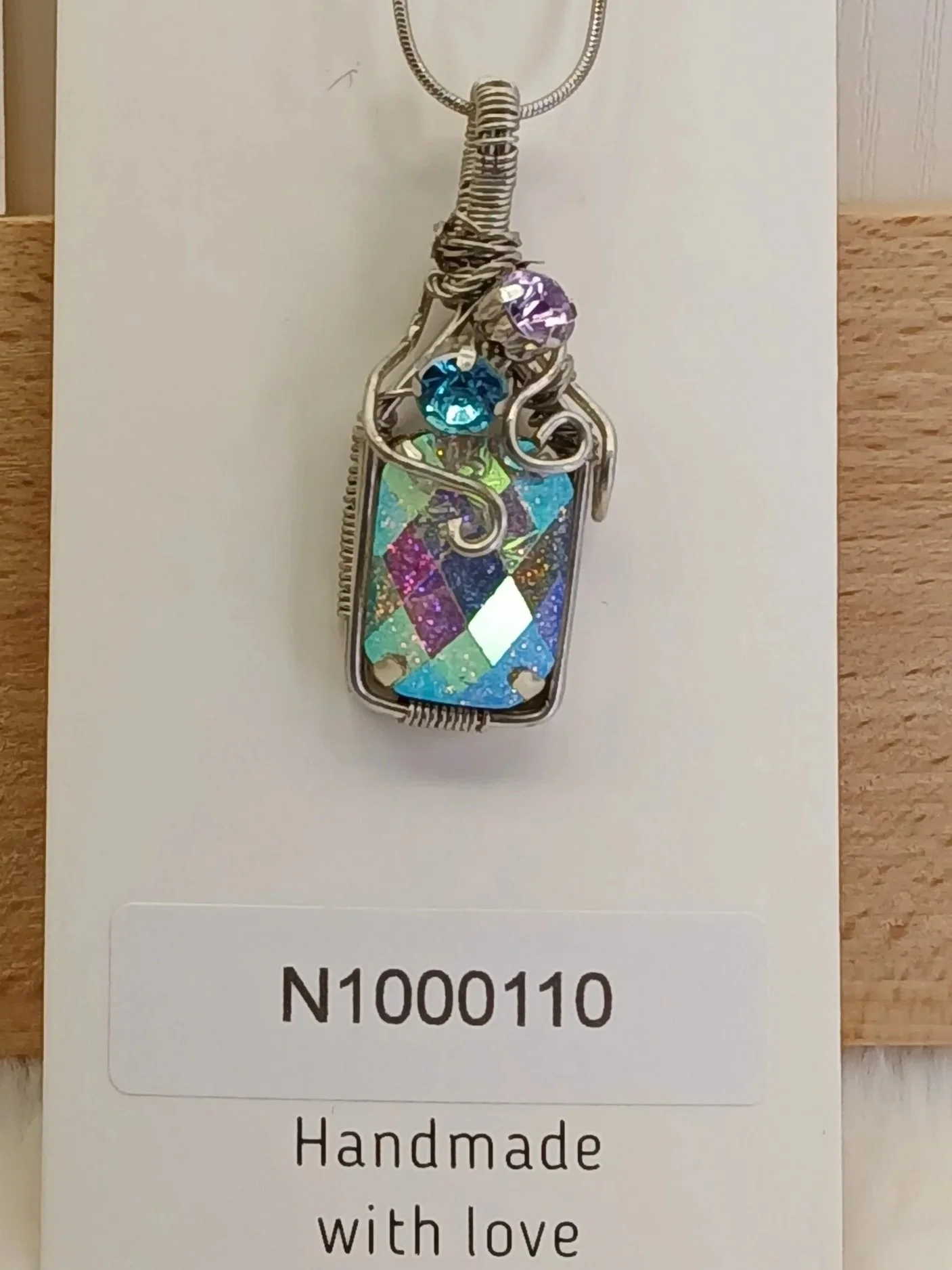 Wire Wrapped Rainbow Stone