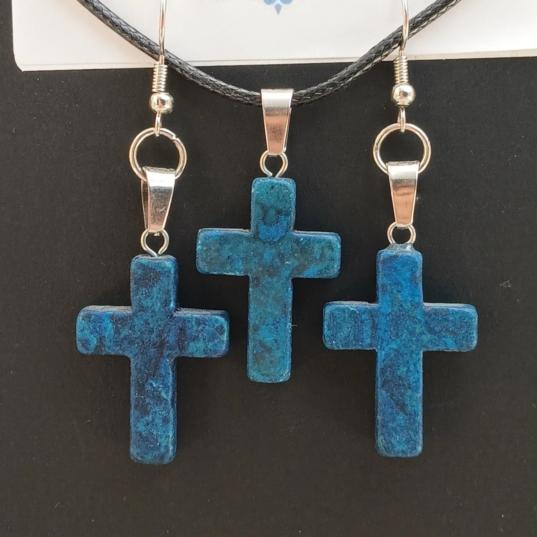 Crystal Cross Set Lapis Lazuli