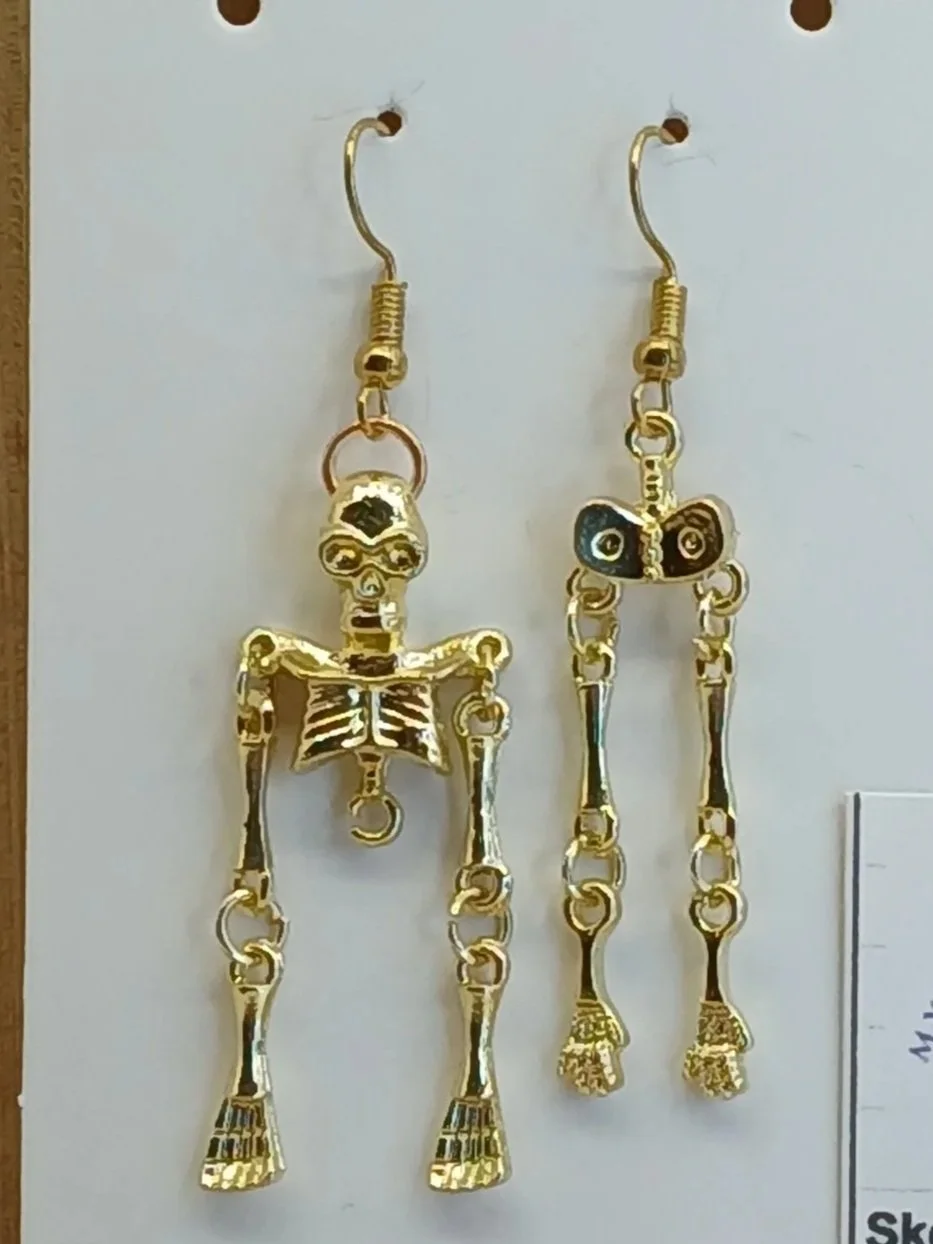 Gold Skeleton Earrings
