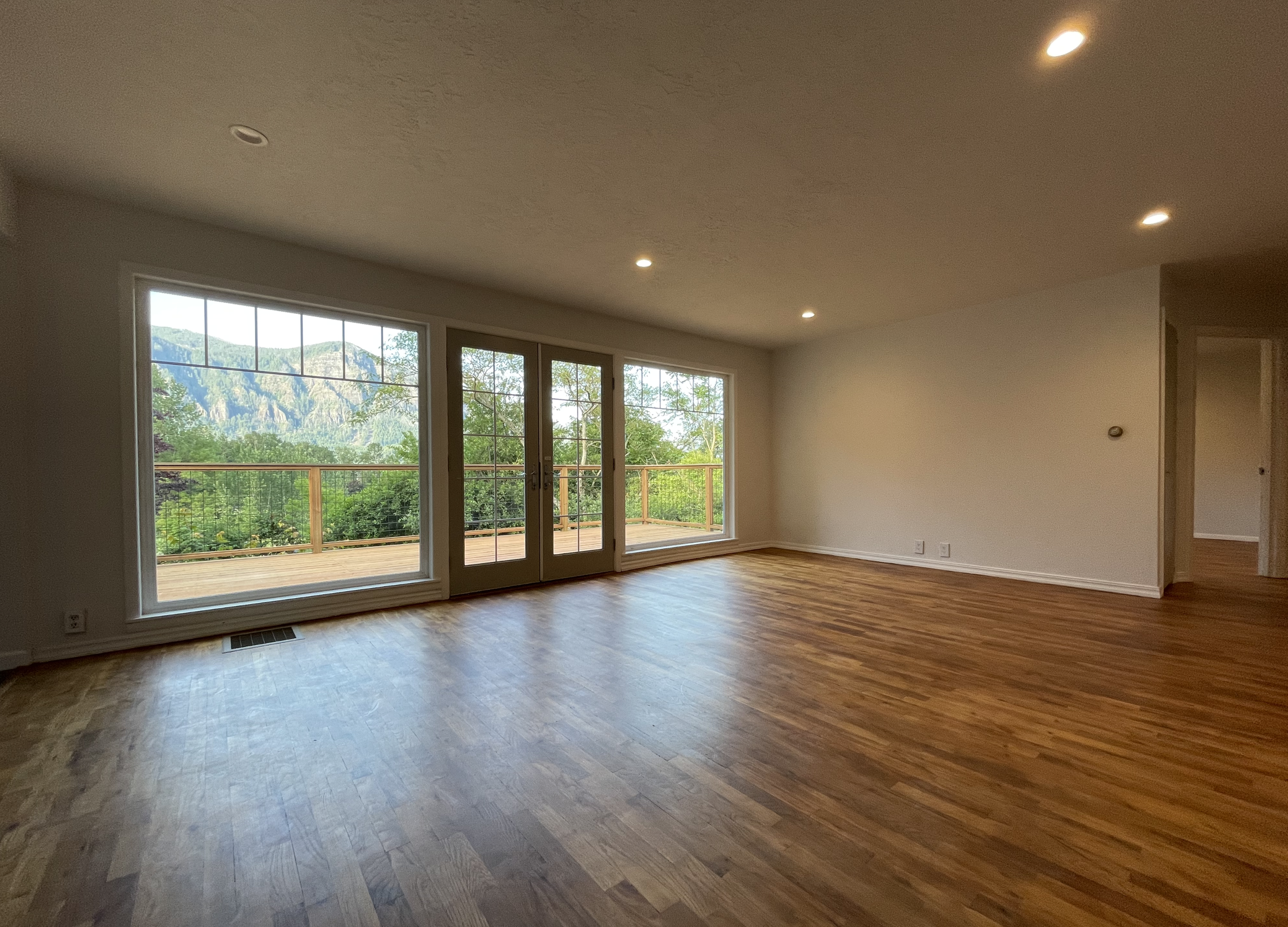living room looking south toward river
