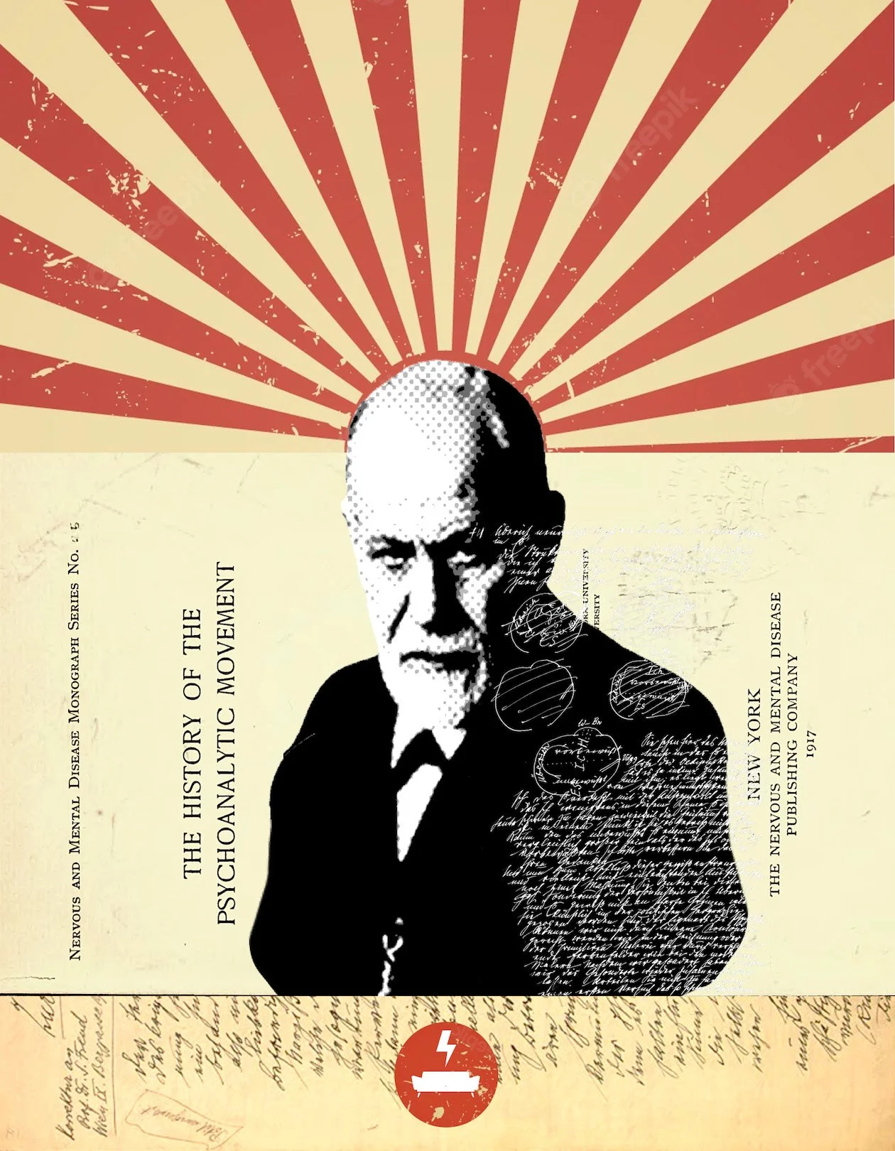 illustration graphic of Sigmund Freud
