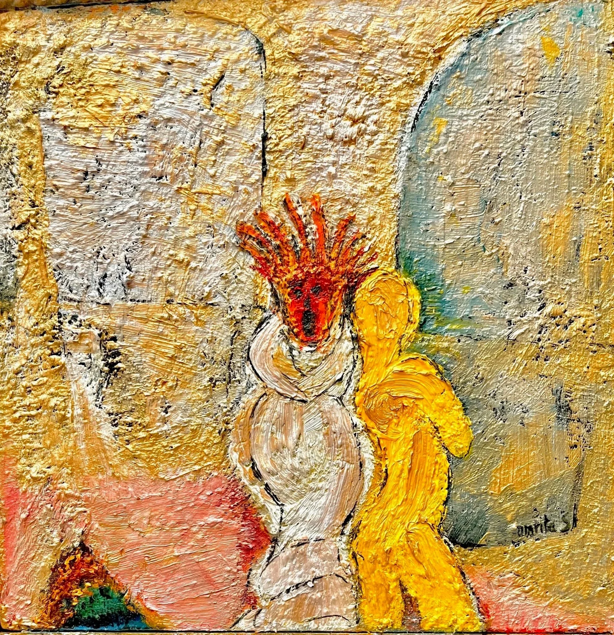 Scream, Oil on linen, 10"x10" (unframed), 12"x14" (framed).