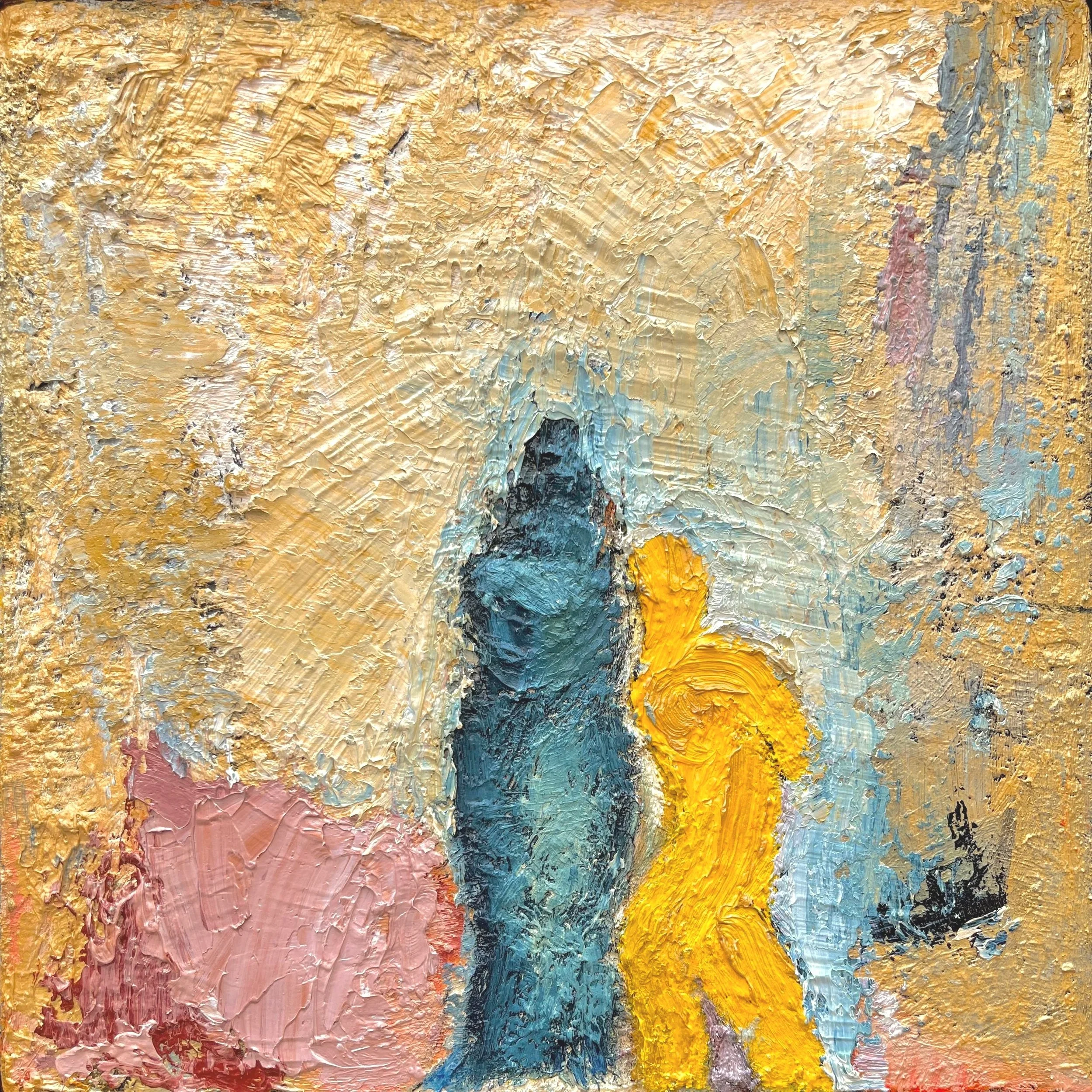 Old and New, Oil/mixed media on linen, 15" x 15" (inquire for price)