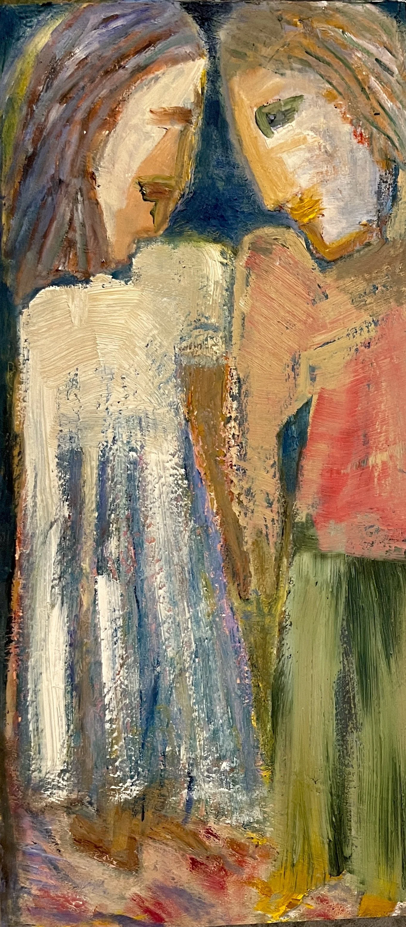 Old Friends, 22 x 10", Oil on wood