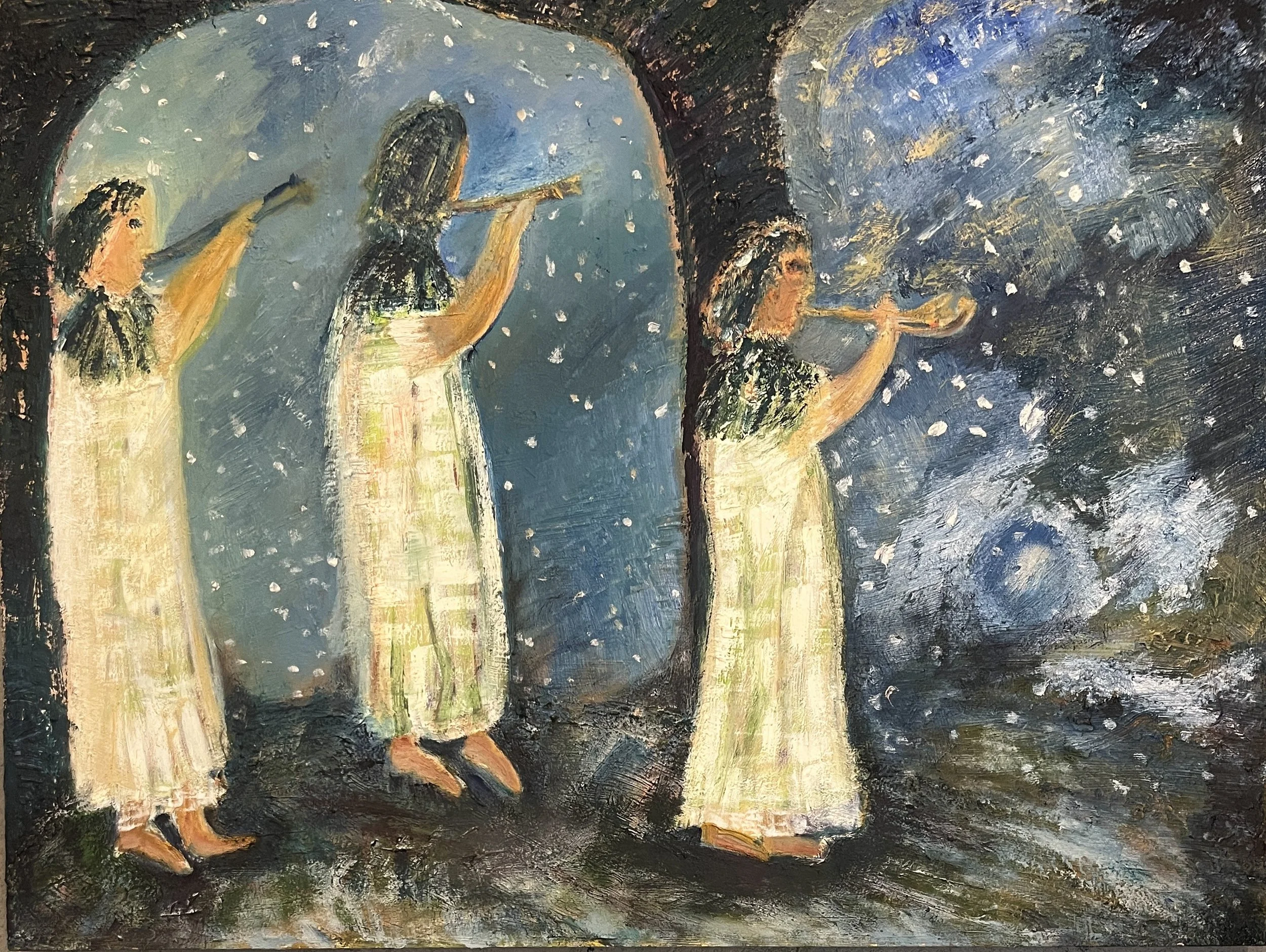 The Troubadours, 16 x 20", Oil on wood