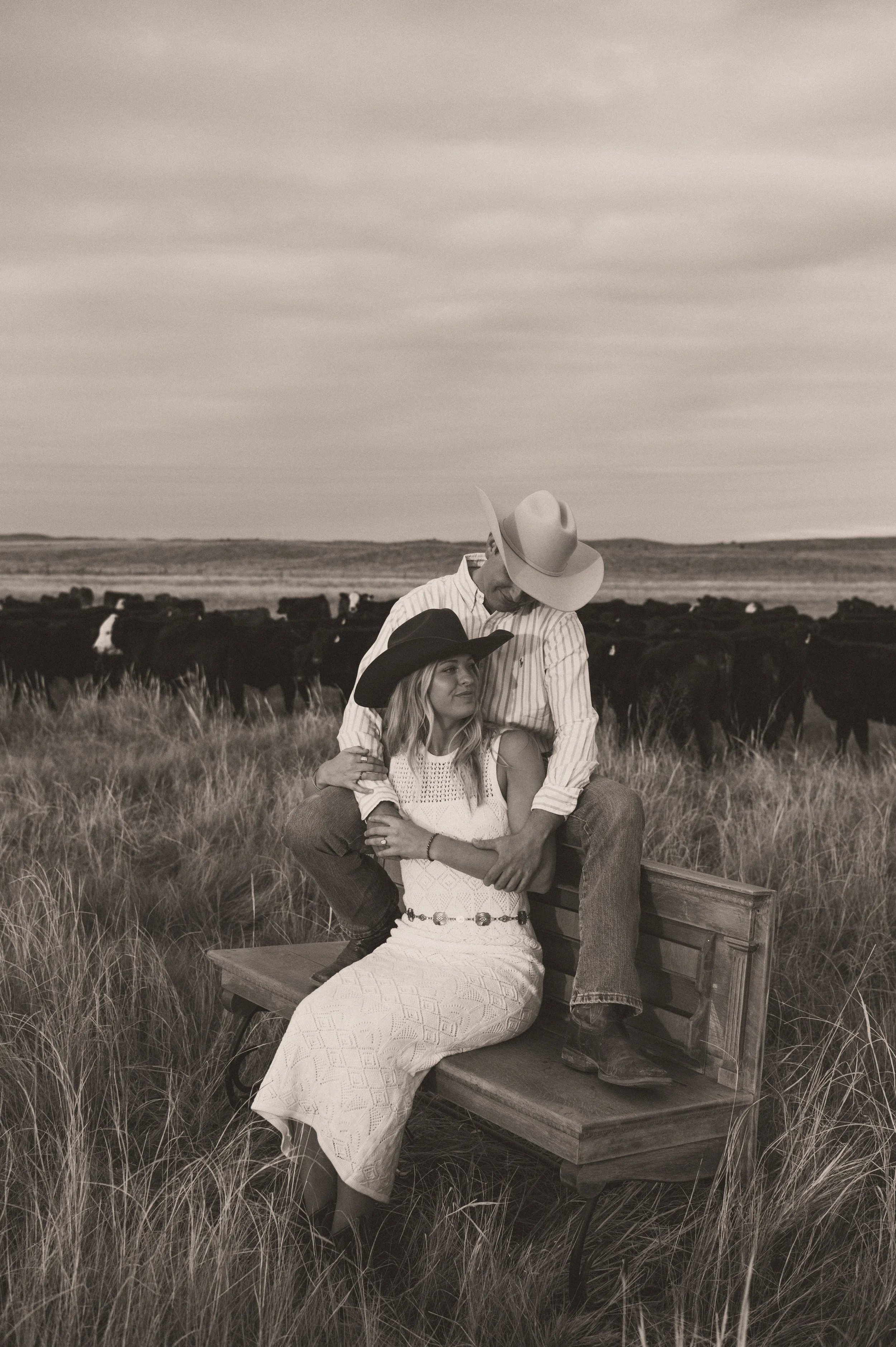 Golden Grass & Cowboy Hats: A Fall Engagement Session on the Ranch in ...