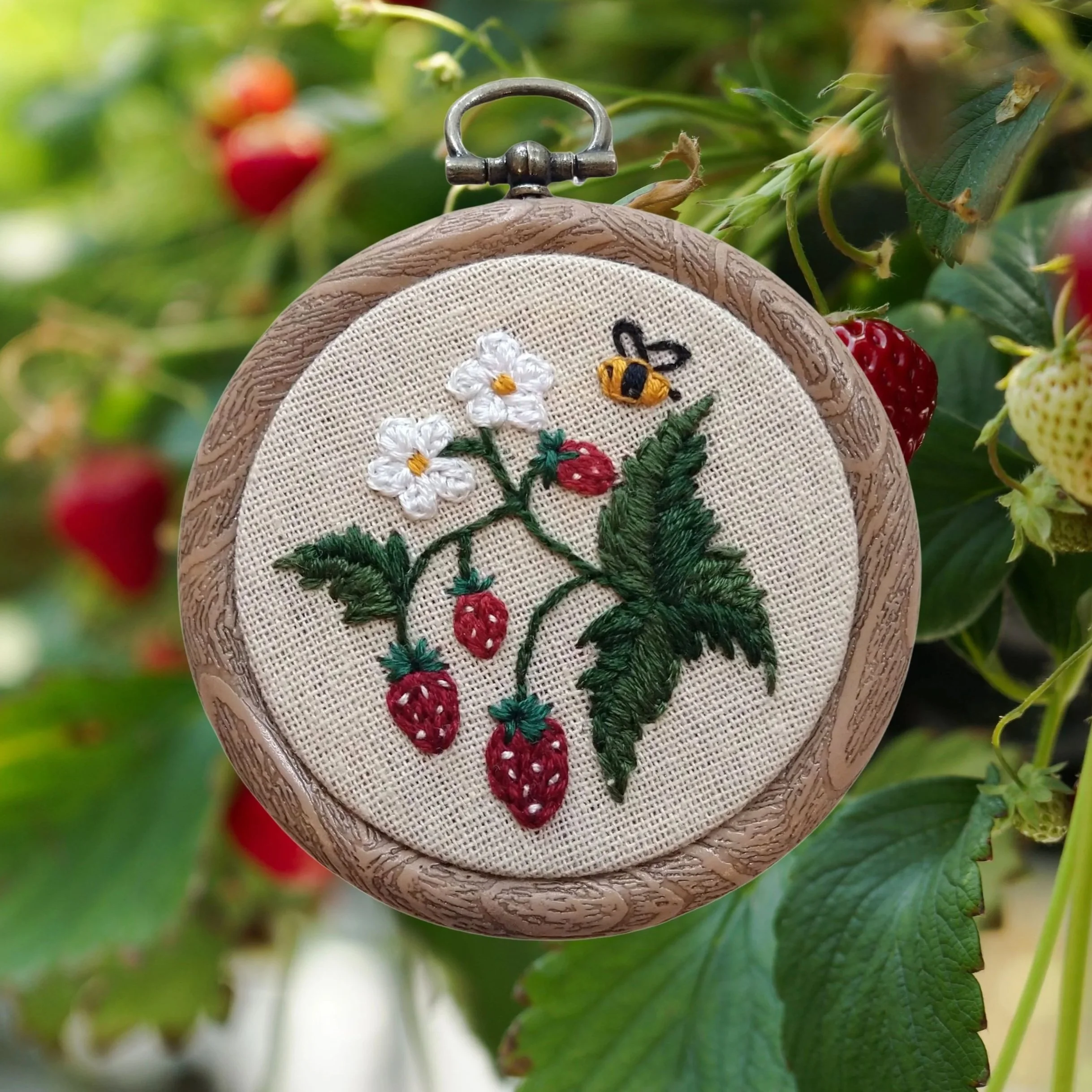 strawberry embroidery kit