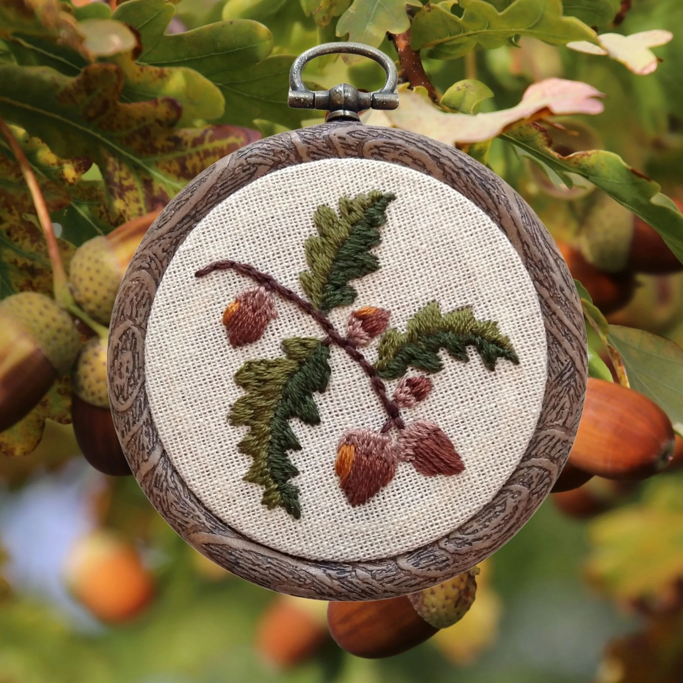 oak and acorn embroidery kit