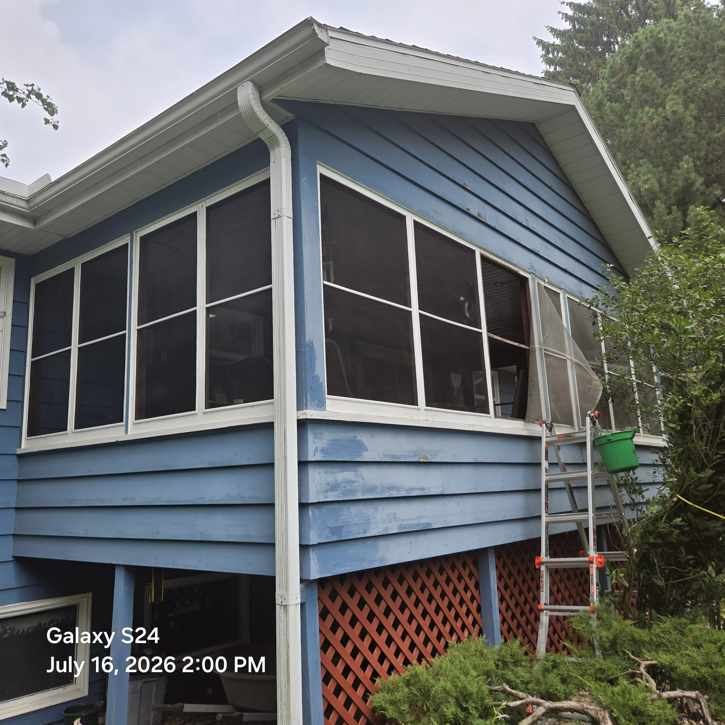 In-progress porch re-screening