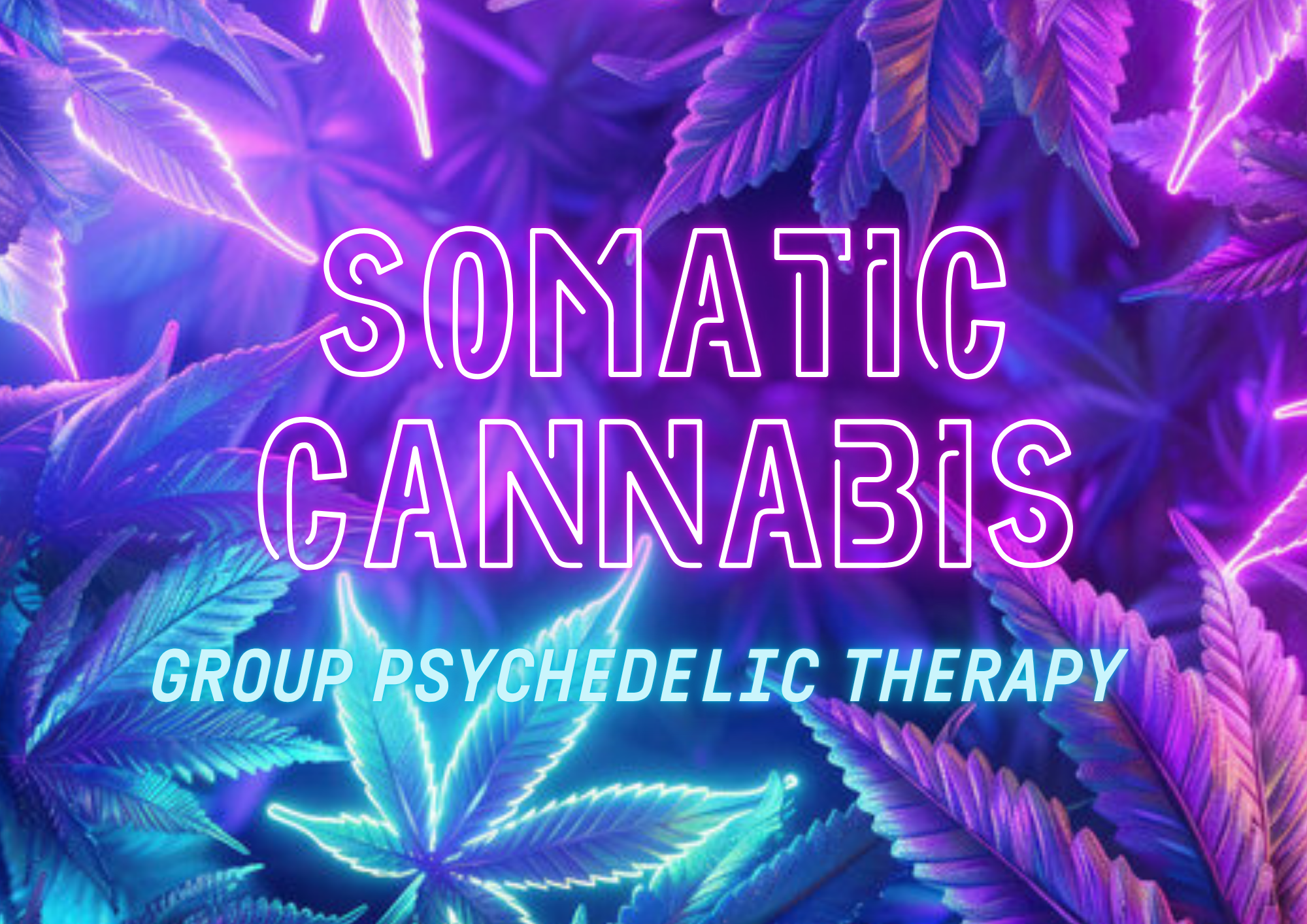 Text overlay announcing a cannabis breath journal event on May 30, 2026, from 12 PM to 4:30 PM at Flournmill Space, Newtown, overlaid on a background of cannabis leaves.