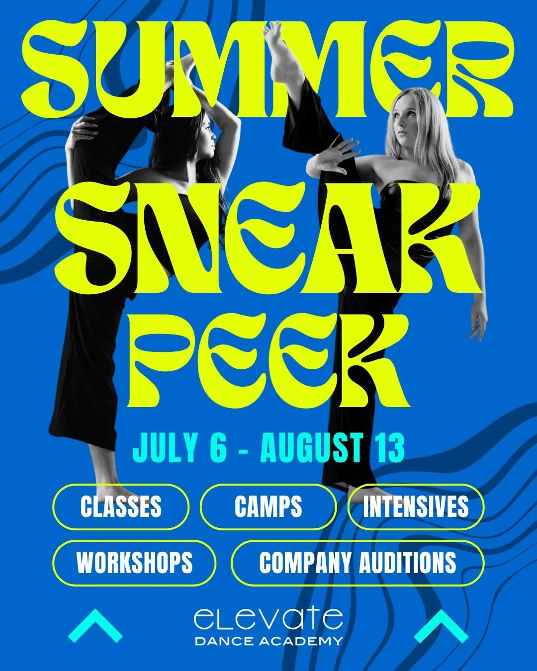 Are you ready for the best summer EVER?! ☀️ We have tons of fun lined up for our 2026 Summer Session. Weekly classes, challenging intensives, special workshops, fun camps, Company auditions, and more, all for ages 2.5-18, running six weeks from July 