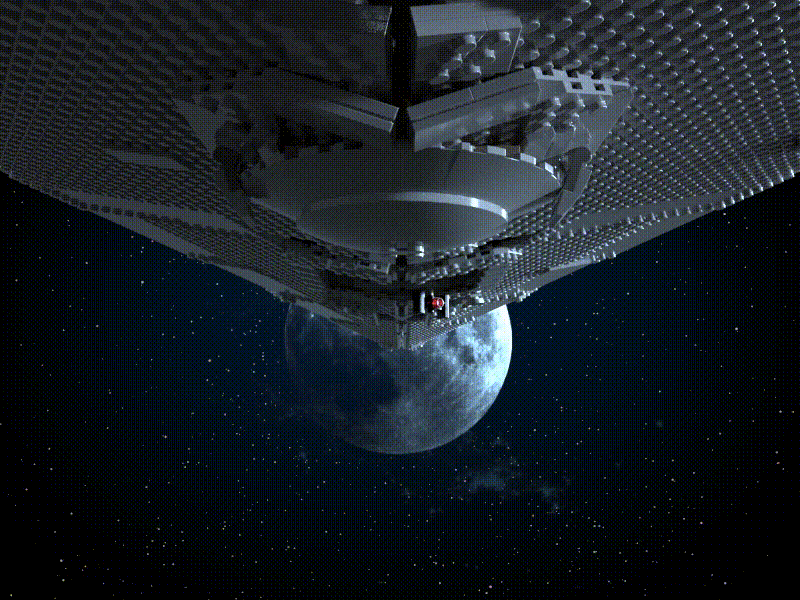 A spaceship in space with a planet in the background
