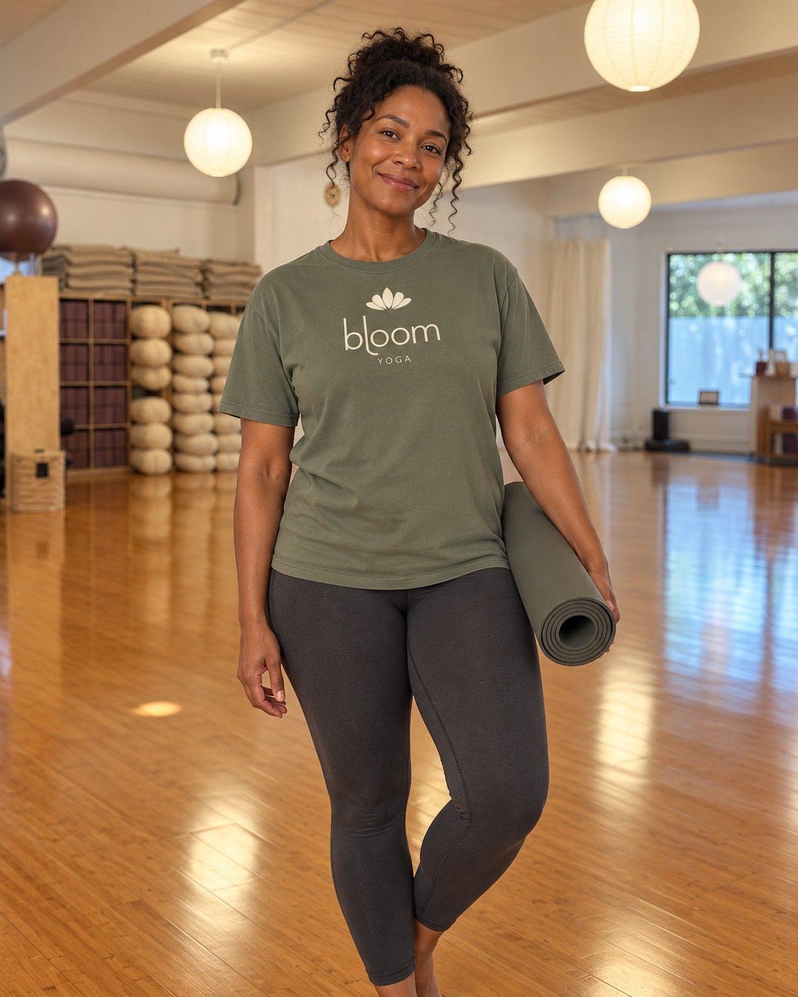 Bloom Heavyweight Tee in Sage, Front view