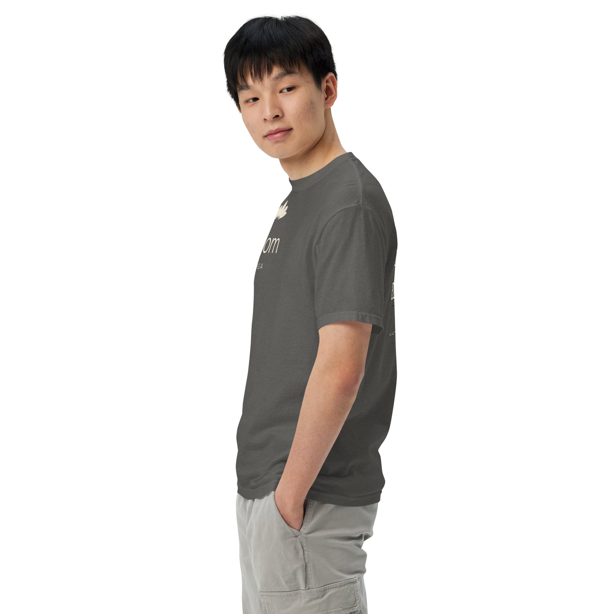Bloom Heavyweight Tee in pepper, left view