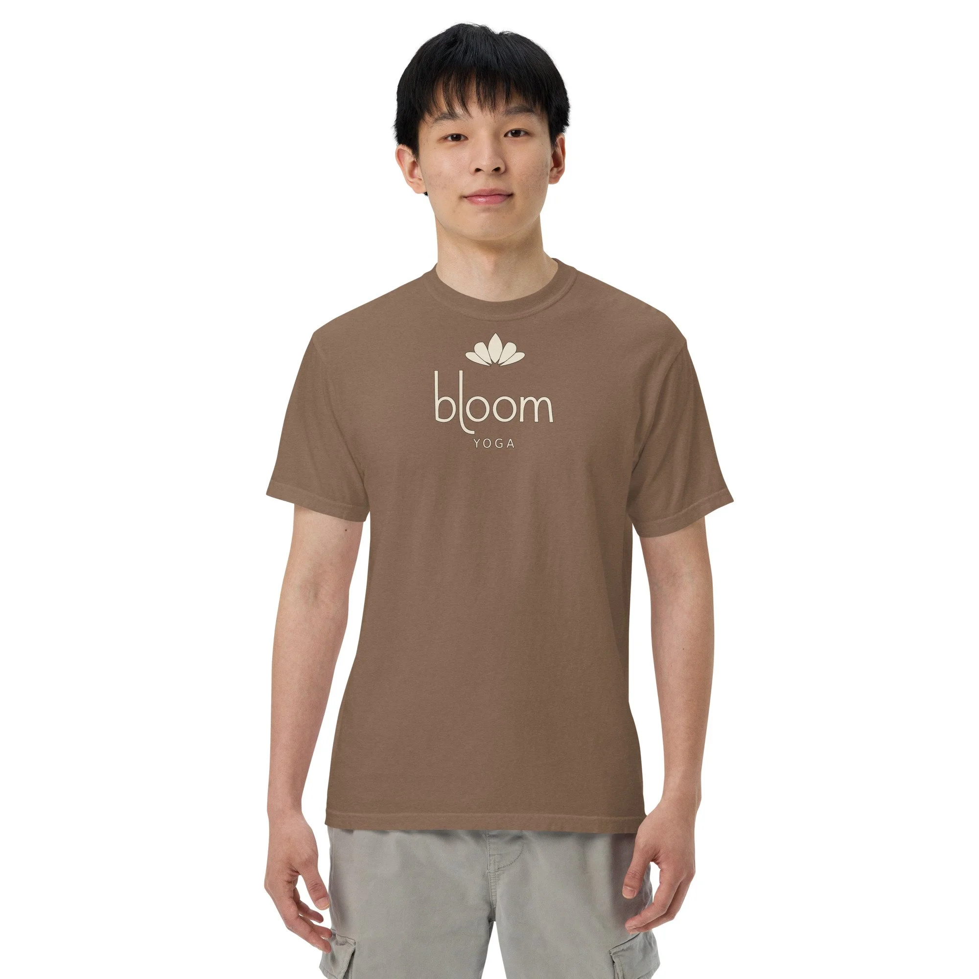 Bloom Heavyweight Tee in espresso, front view