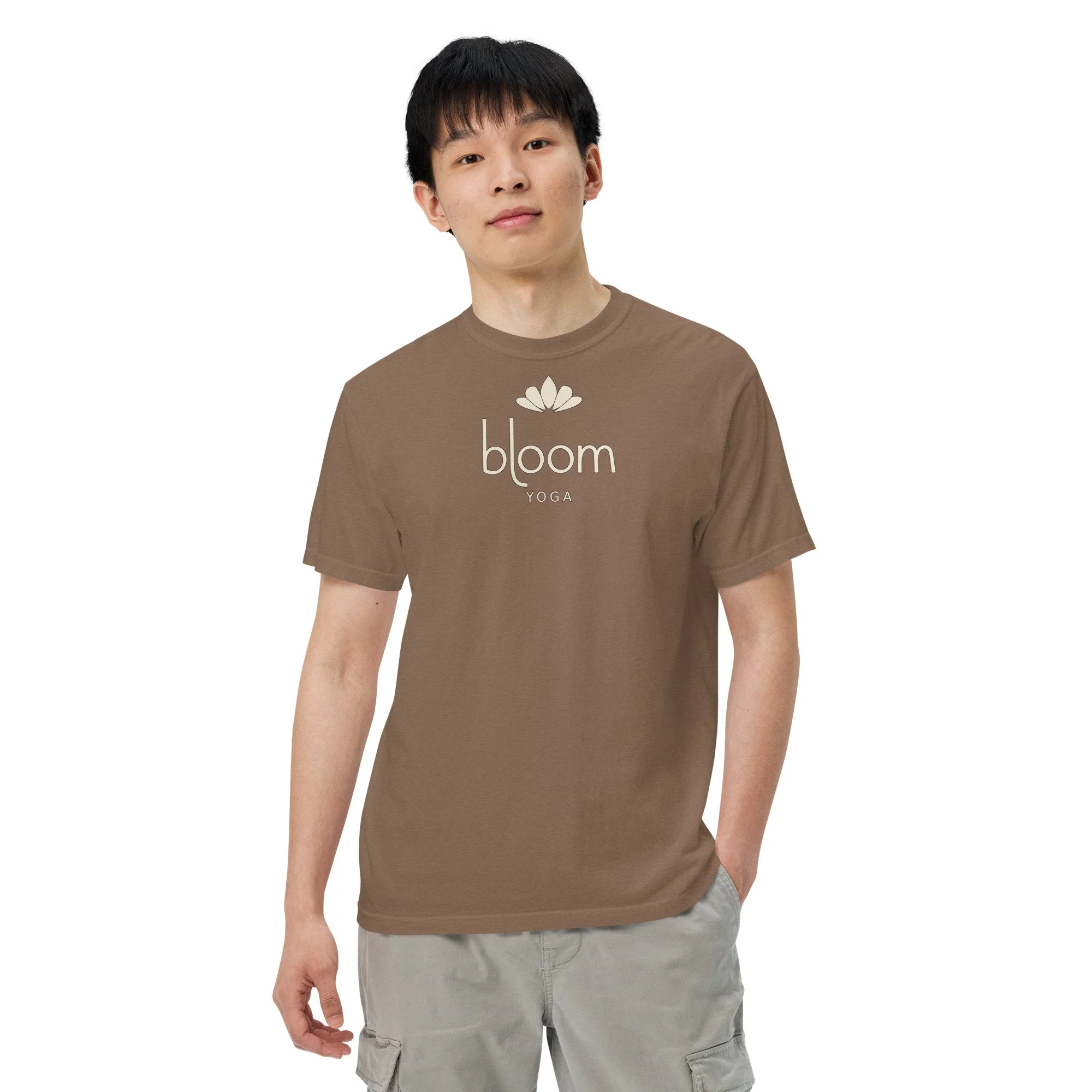 Bloom Heavyweight Tee in espresso, front view