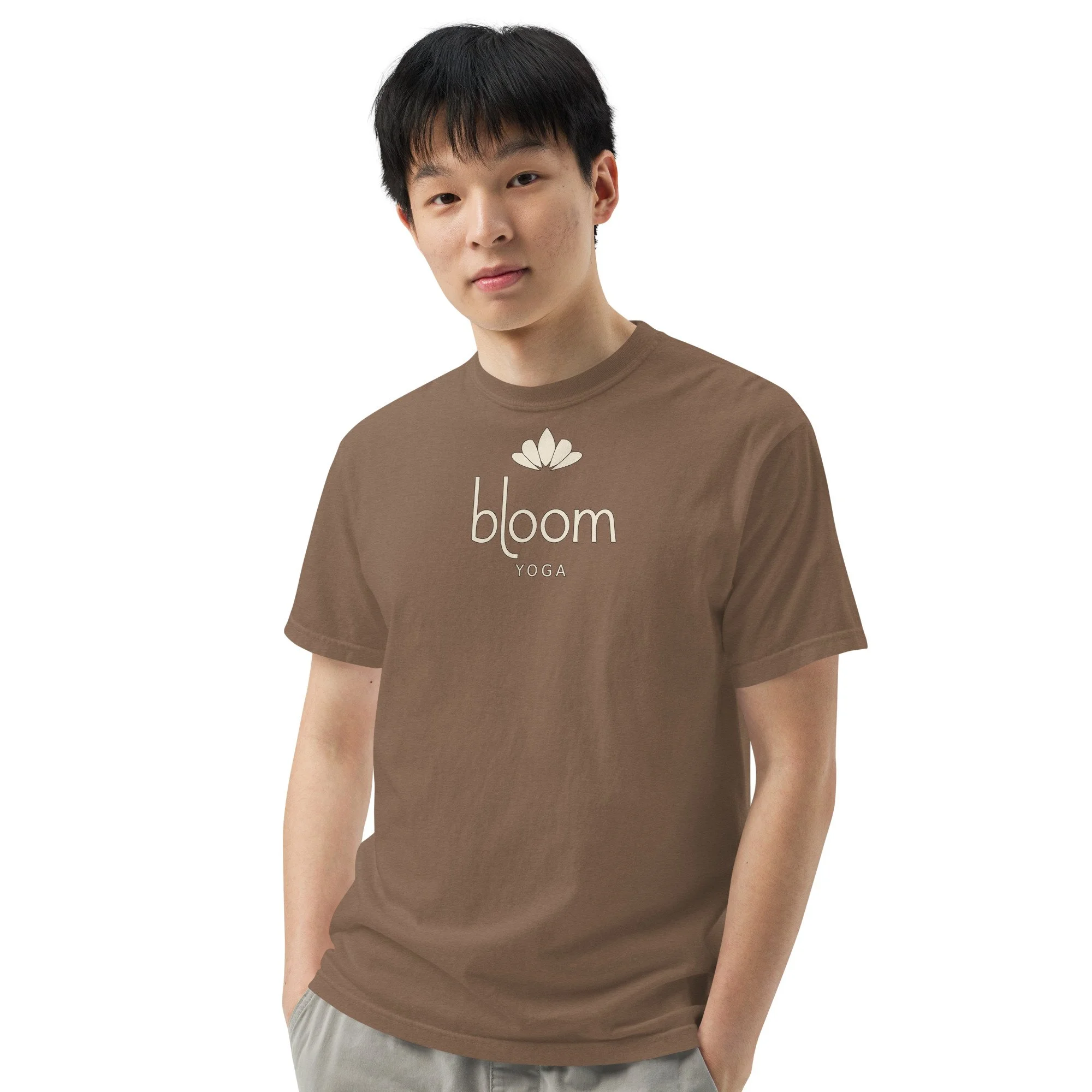 Bloom Heavyweight Tee in espresso, front view