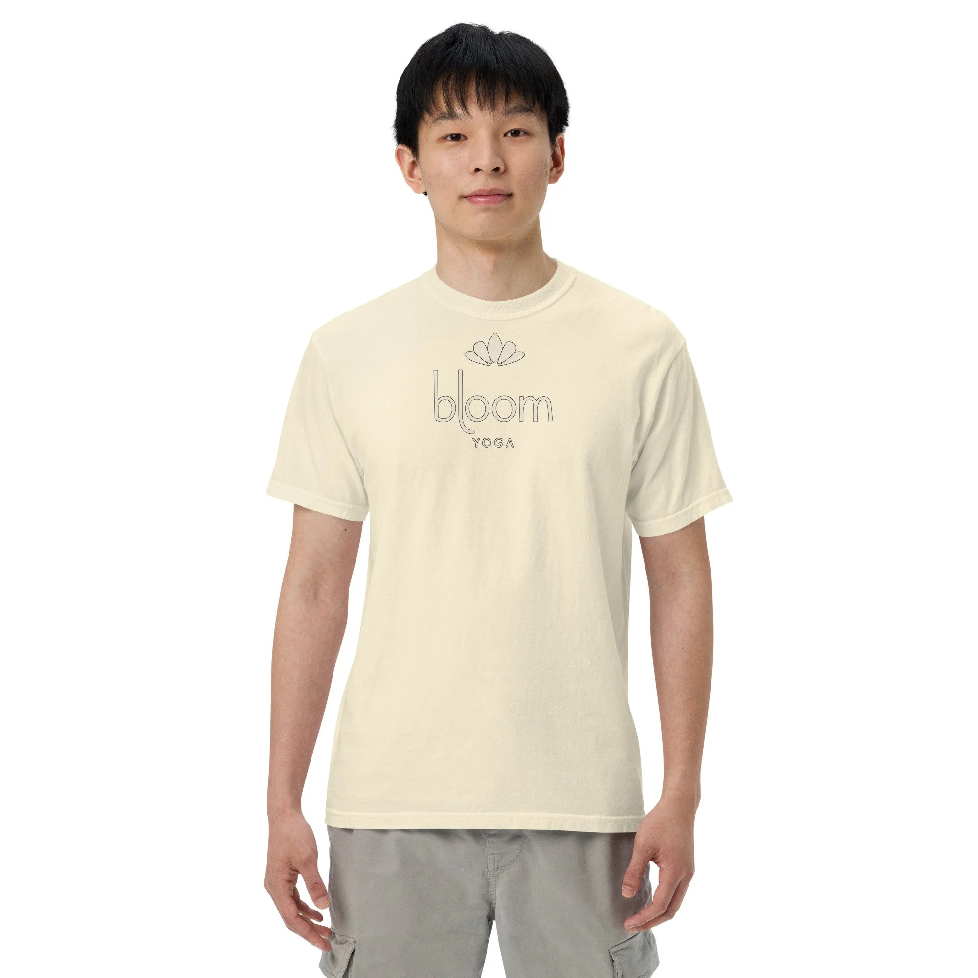 Bloom Heavyweight Tee in ivory, front view