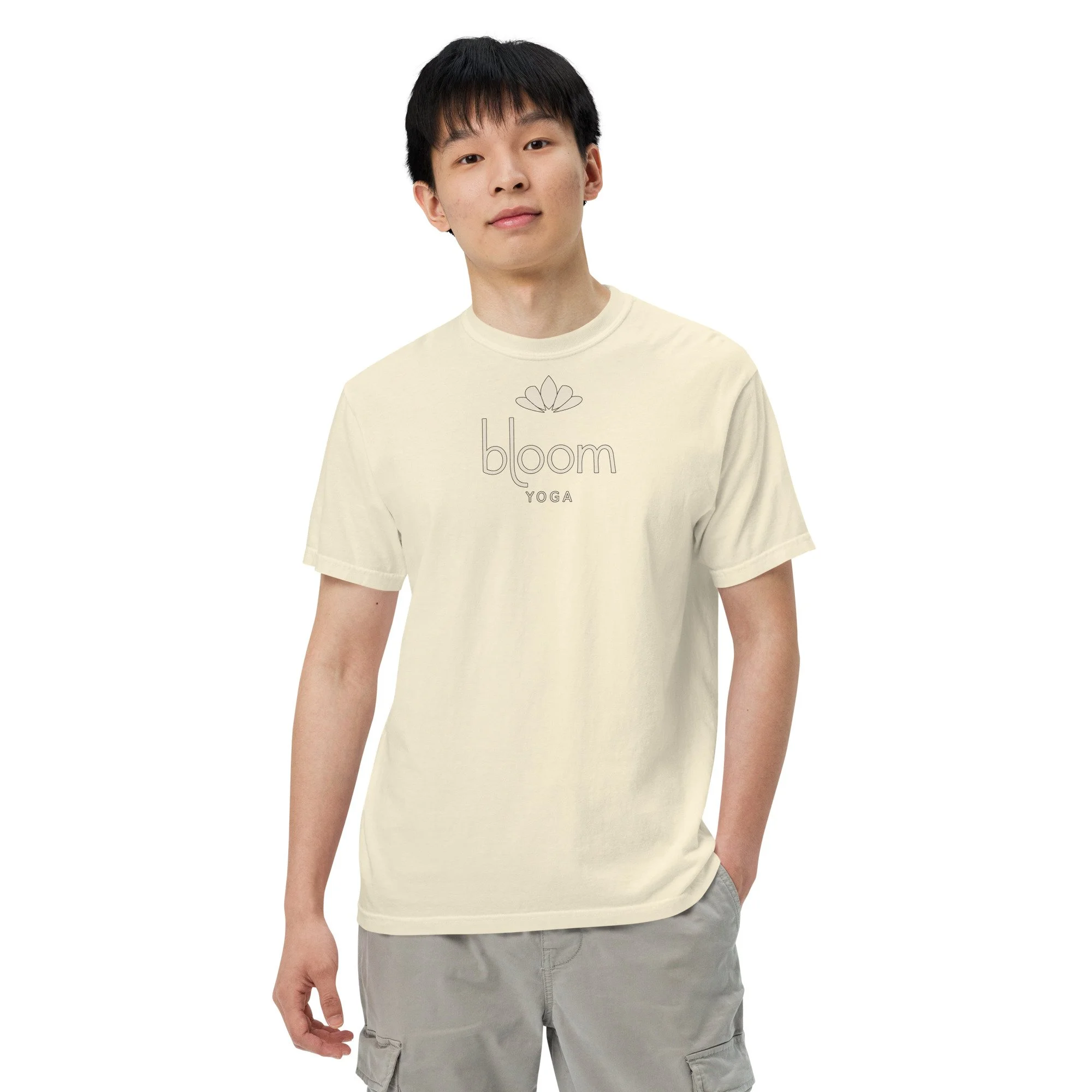 Bloom Heavyweight Tee in ivory, front view