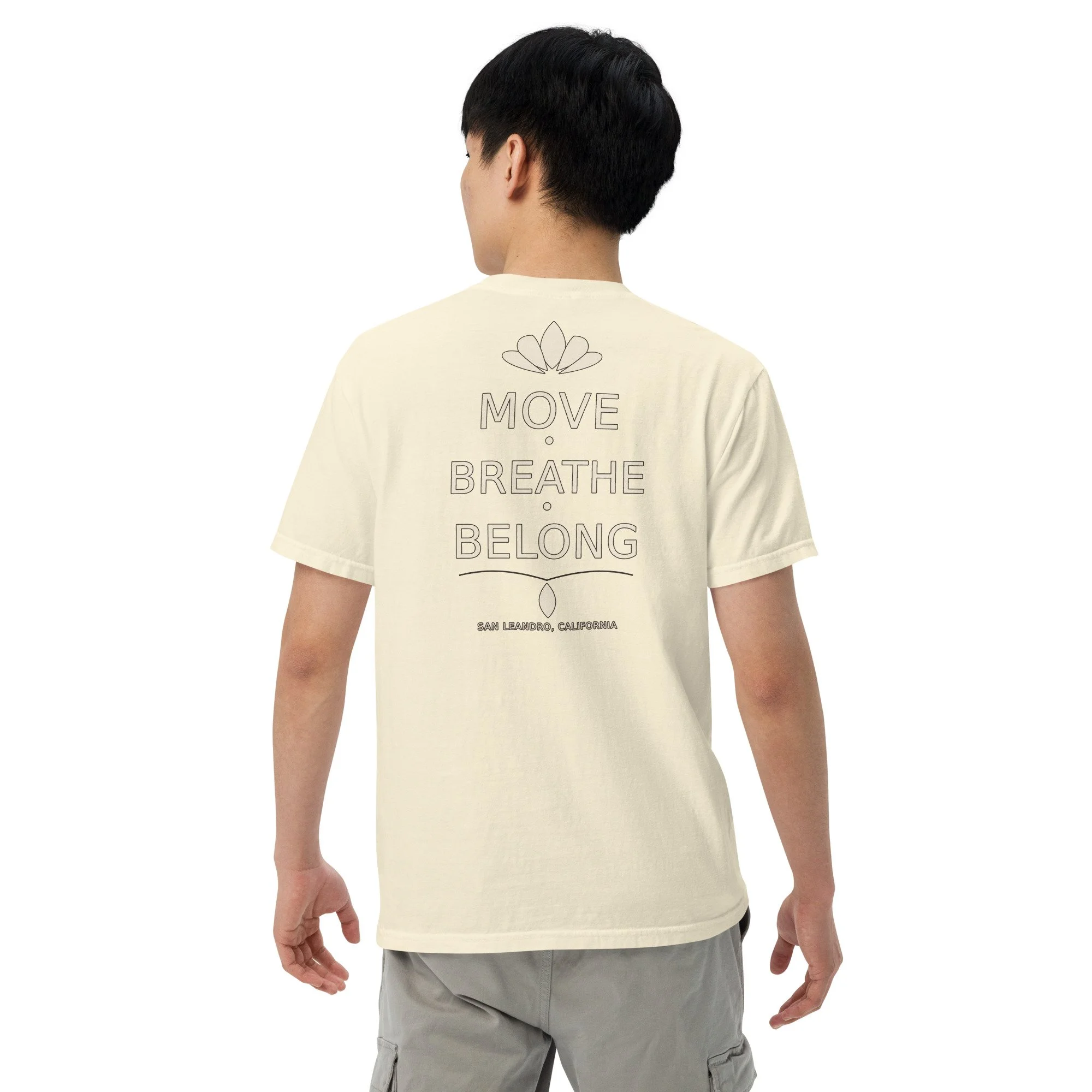 Bloom Heavyweight Tee in ivory, back view