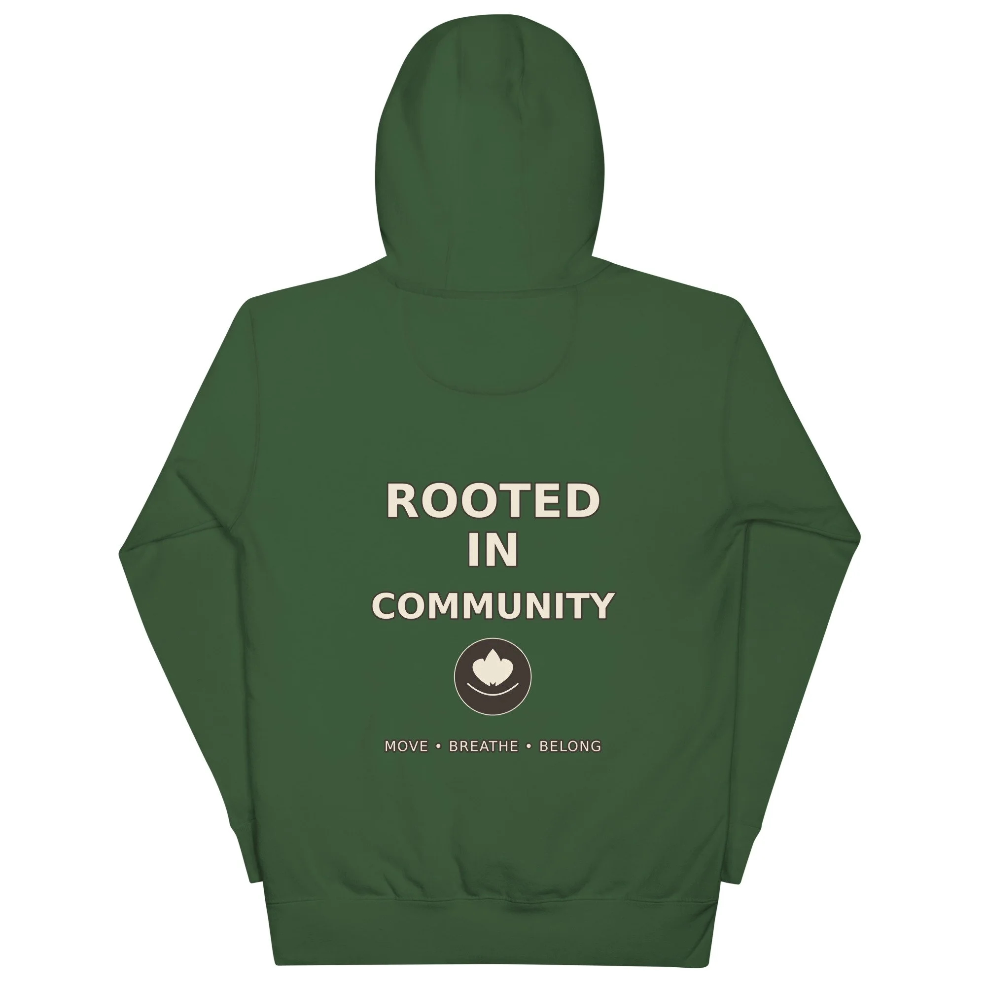 Bloom Premium Hoodie in forest green, back view