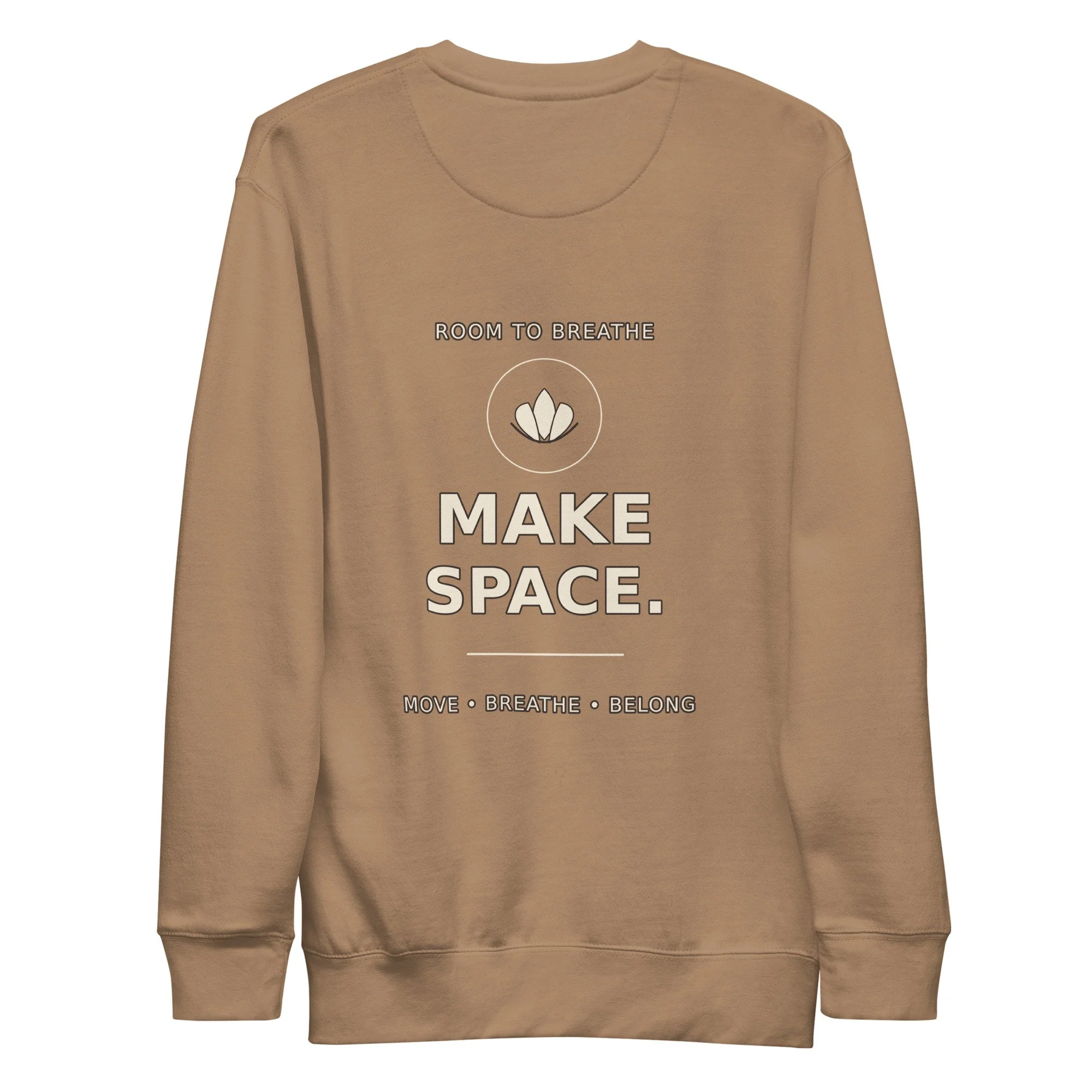 Bloom Premium Crewneck Sweatshirt in latte, back view
