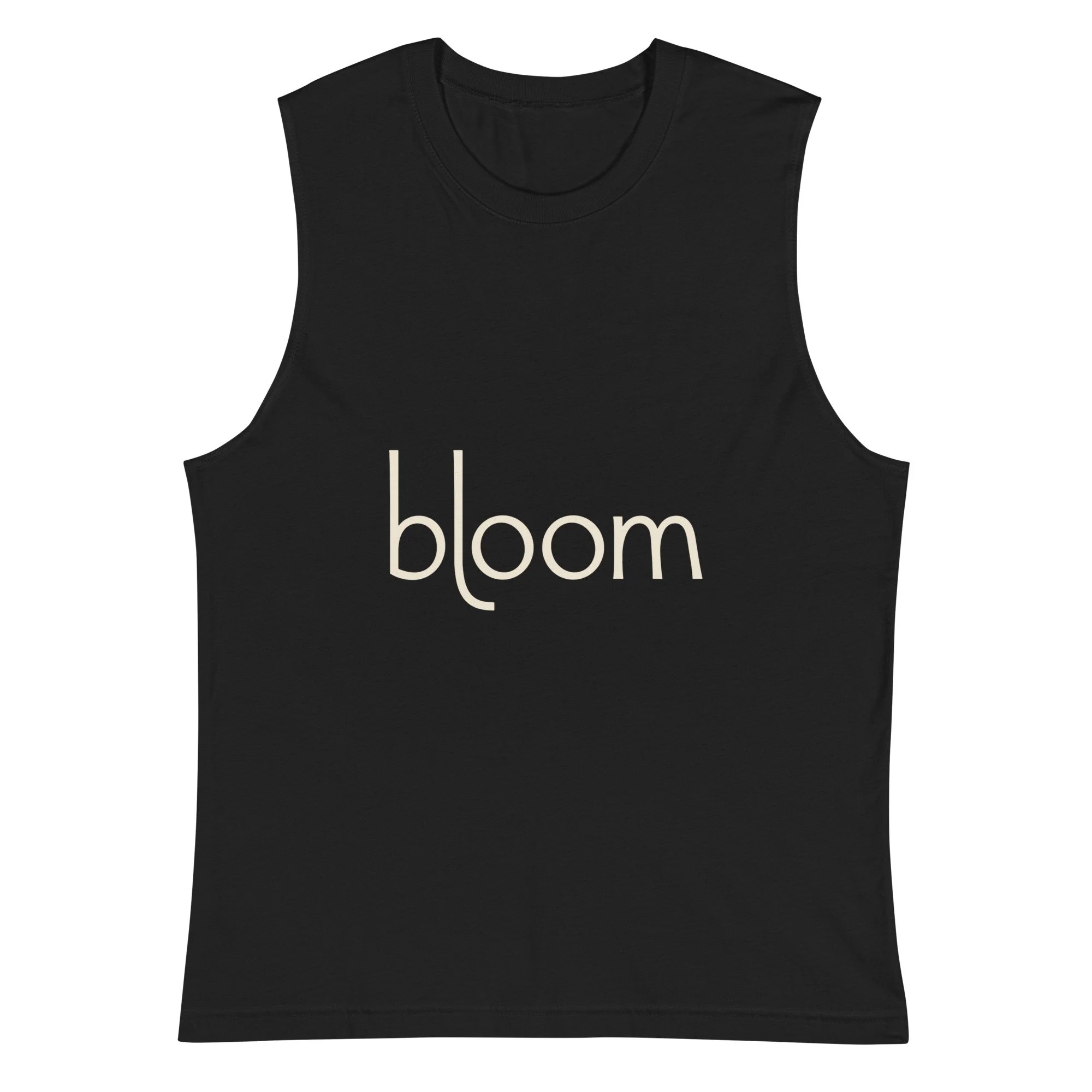 Bloom Muscle Tank in black, front view
