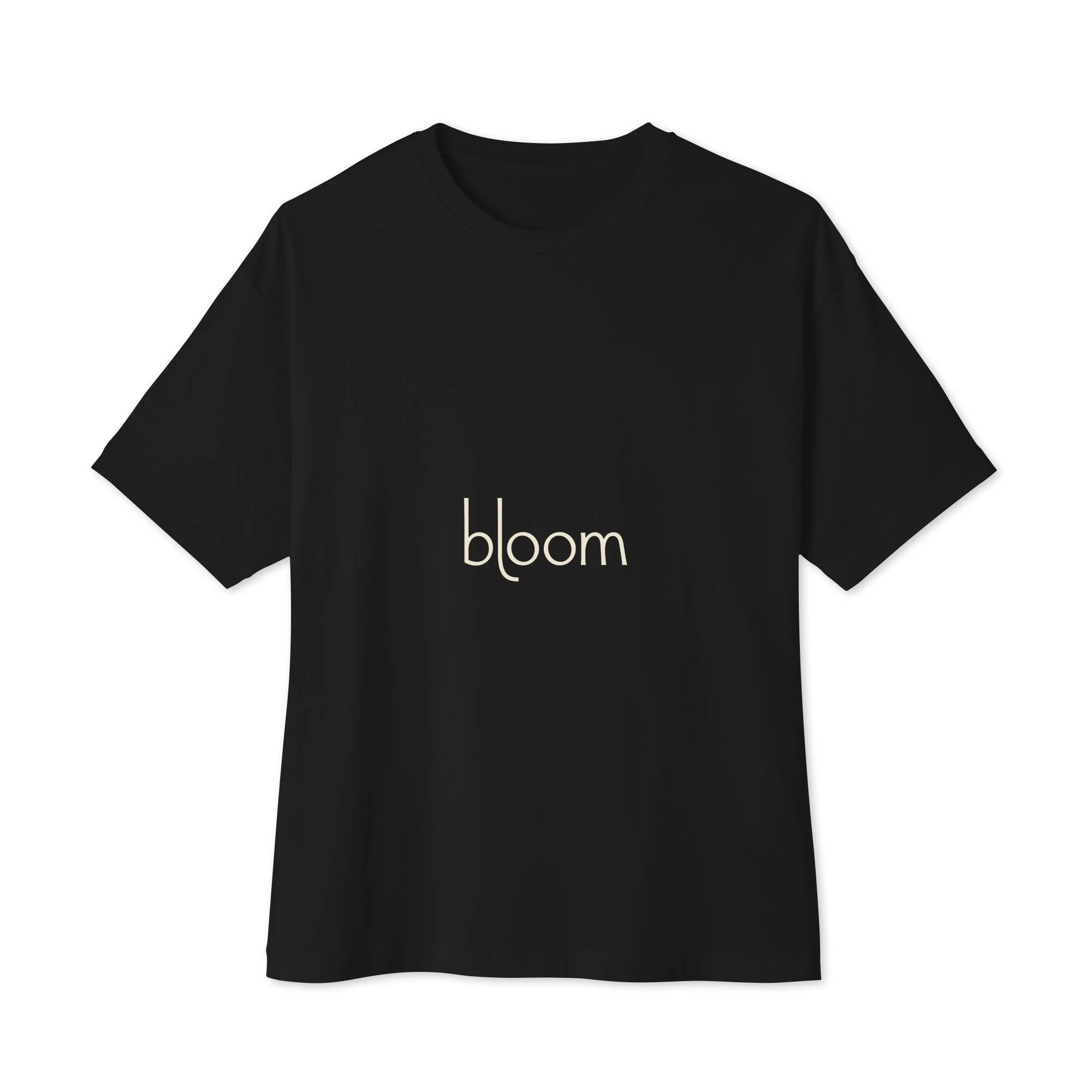 Bloom Oversized Boxy Tee in black, front view