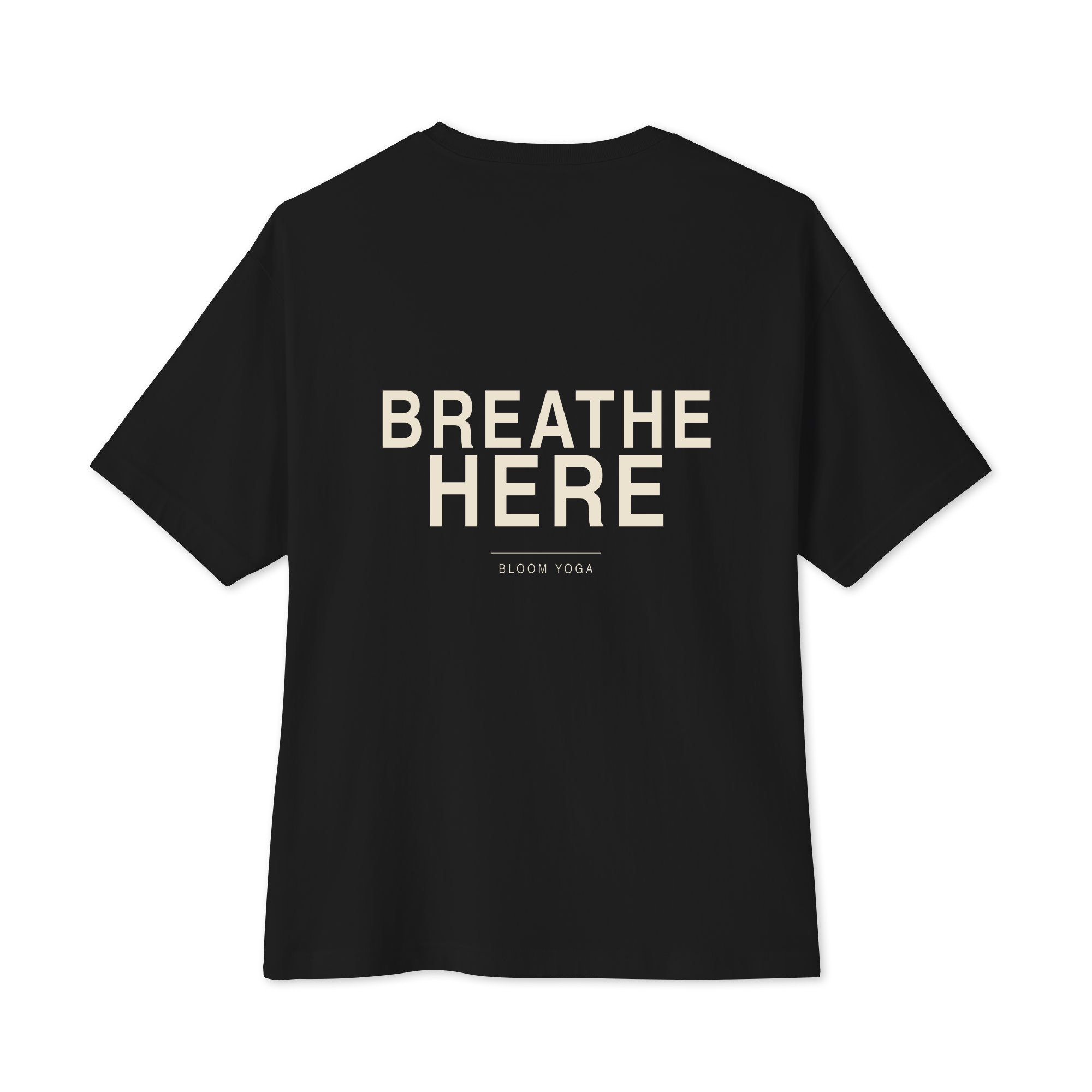 Bloom Oversized Boxy Tee in black, back view