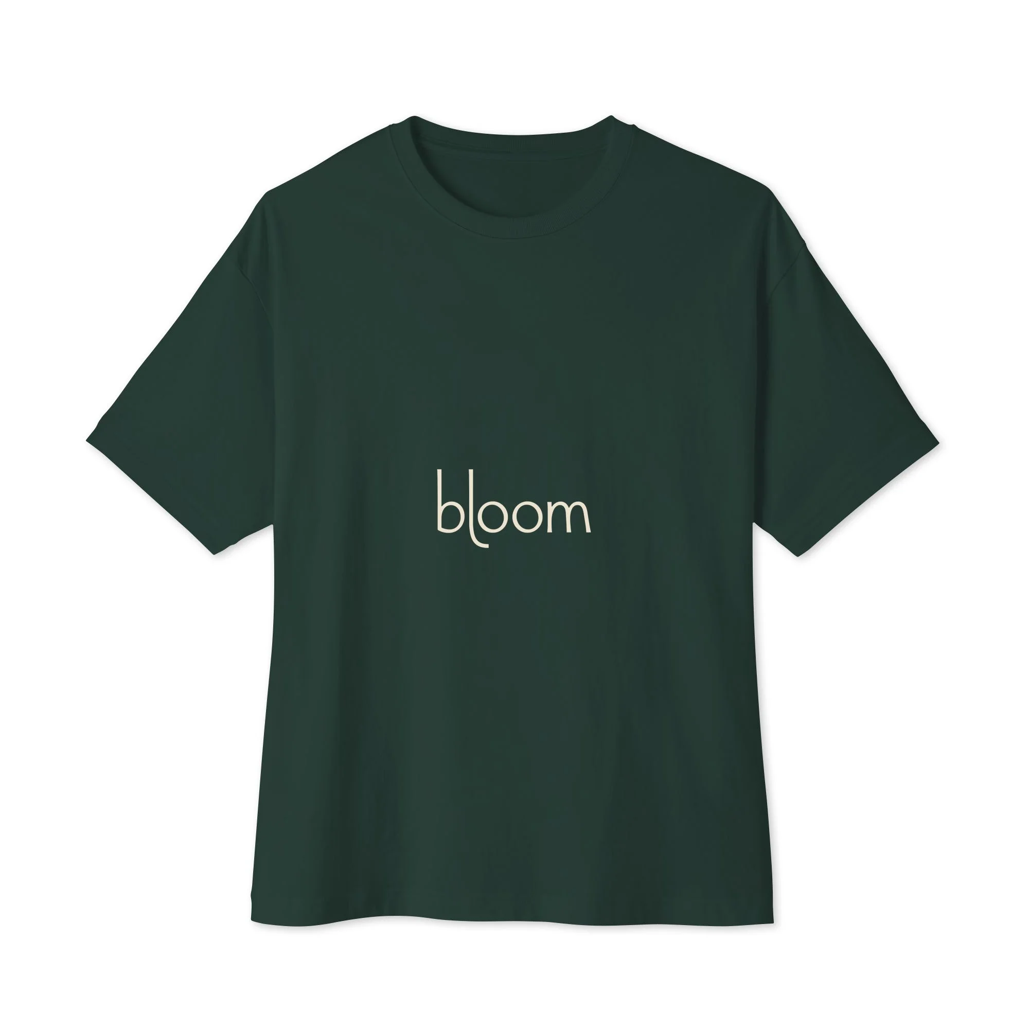 Bloom Oversized Boxy Tee in forest, front view
