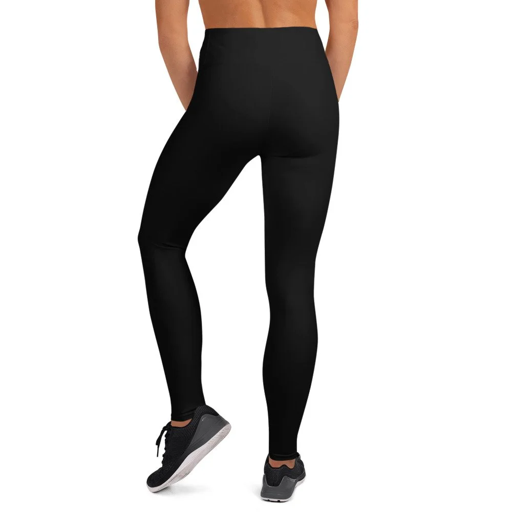Black Bloom Practice Leggings, back view