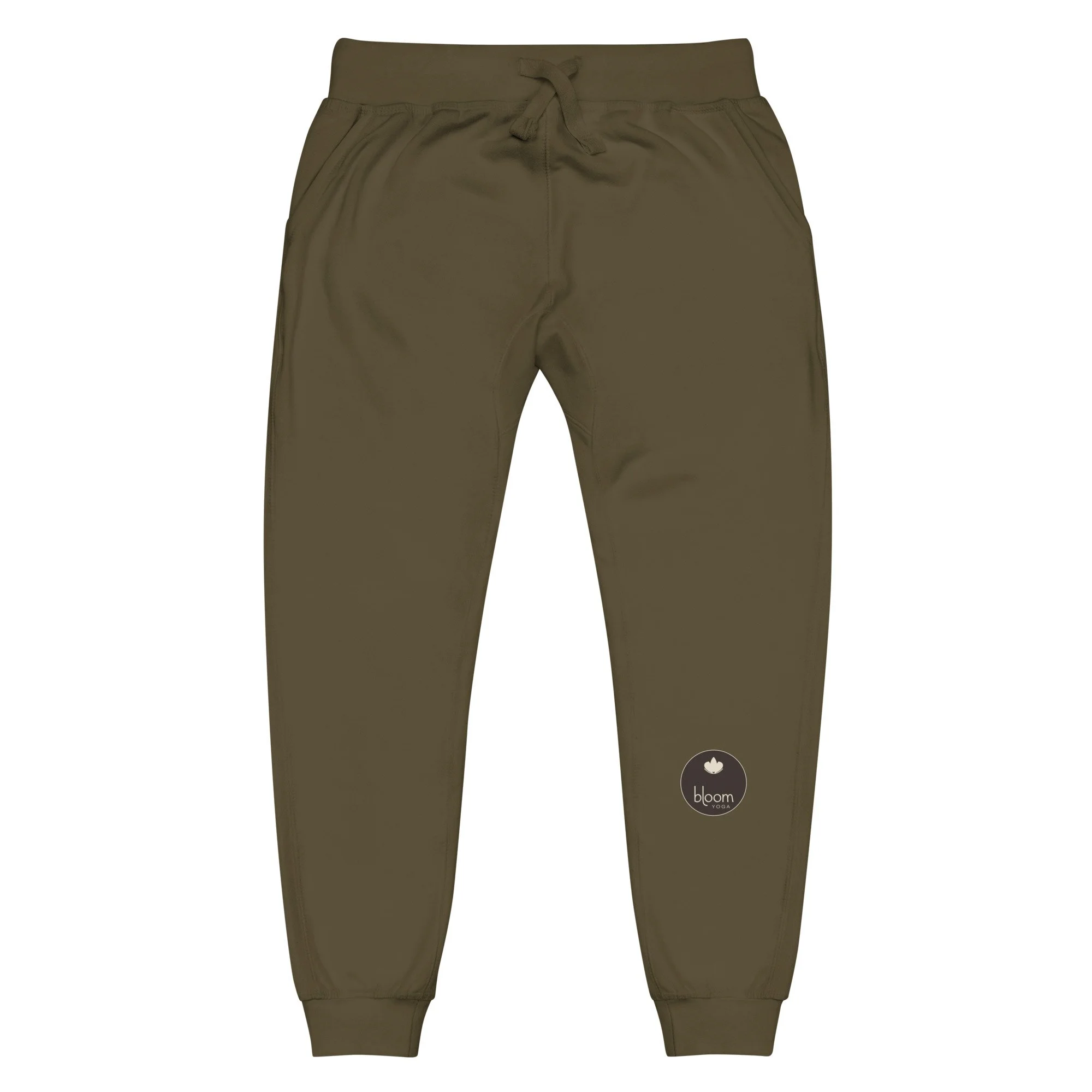 Bloom Fleece Joggers in military green, front view