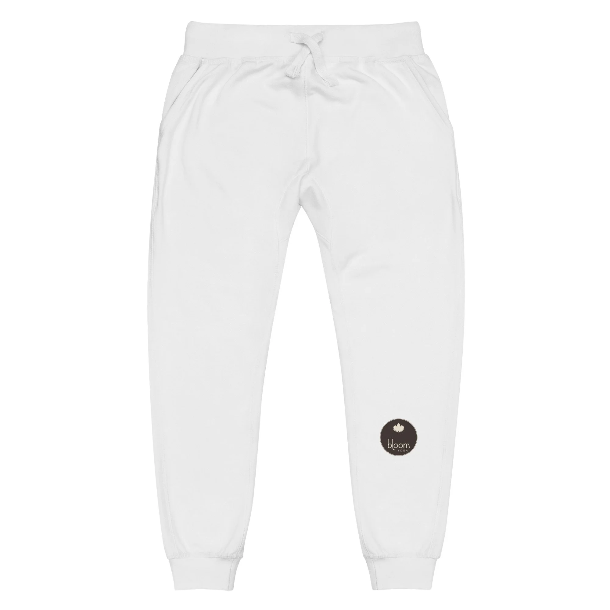 Bloom Fleece Joggers in white, front view