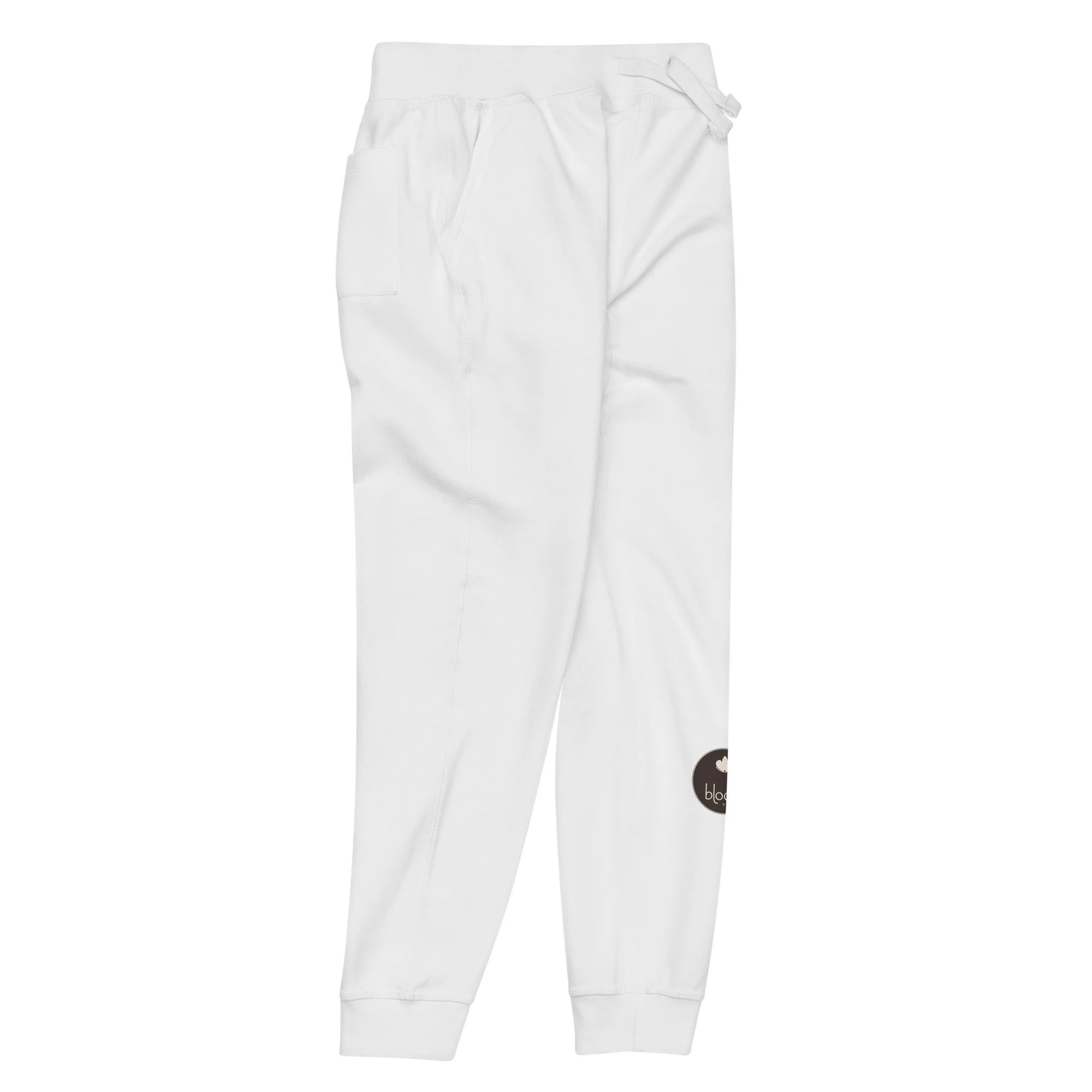 Bloom Fleece Joggers in white, front right view