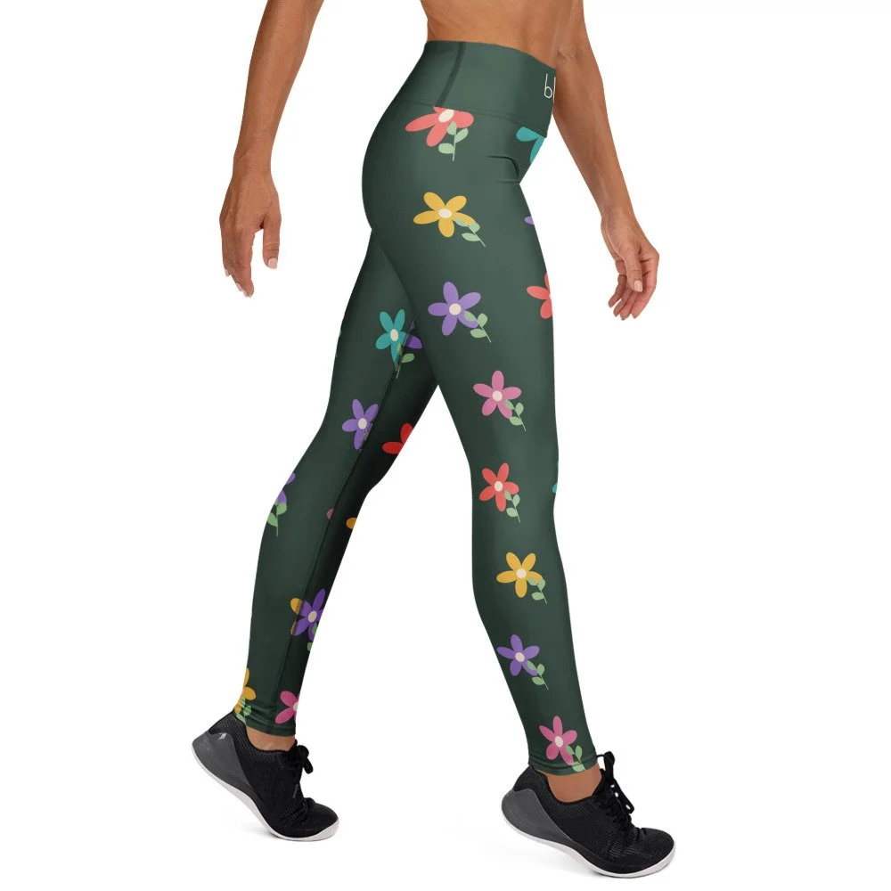 Bloom Practice Leggings — Color Garden in white, right view