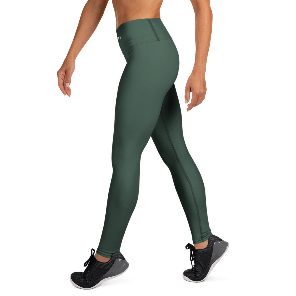 Bloom Practice Leggings — Forest in white, left view