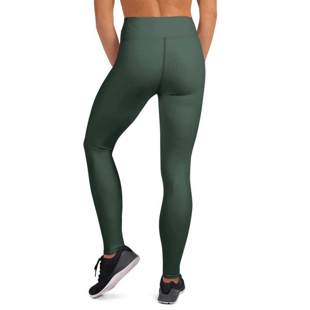 Bloom Practice Leggings — Forest in white, back view