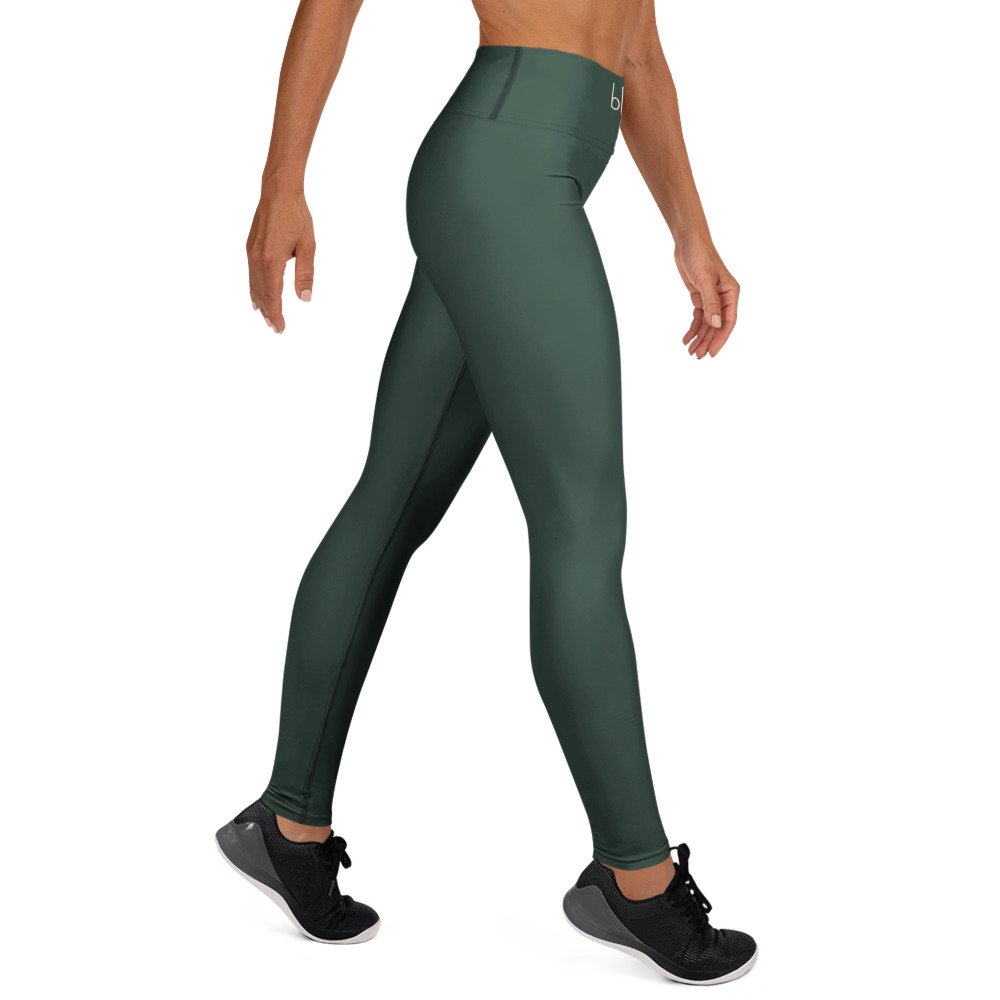 Bloom Practice Leggings — Forest in white, right view