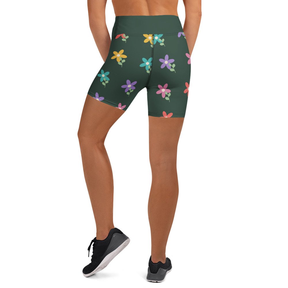 Bloom Practice Shorts — Color Garden in white, back view