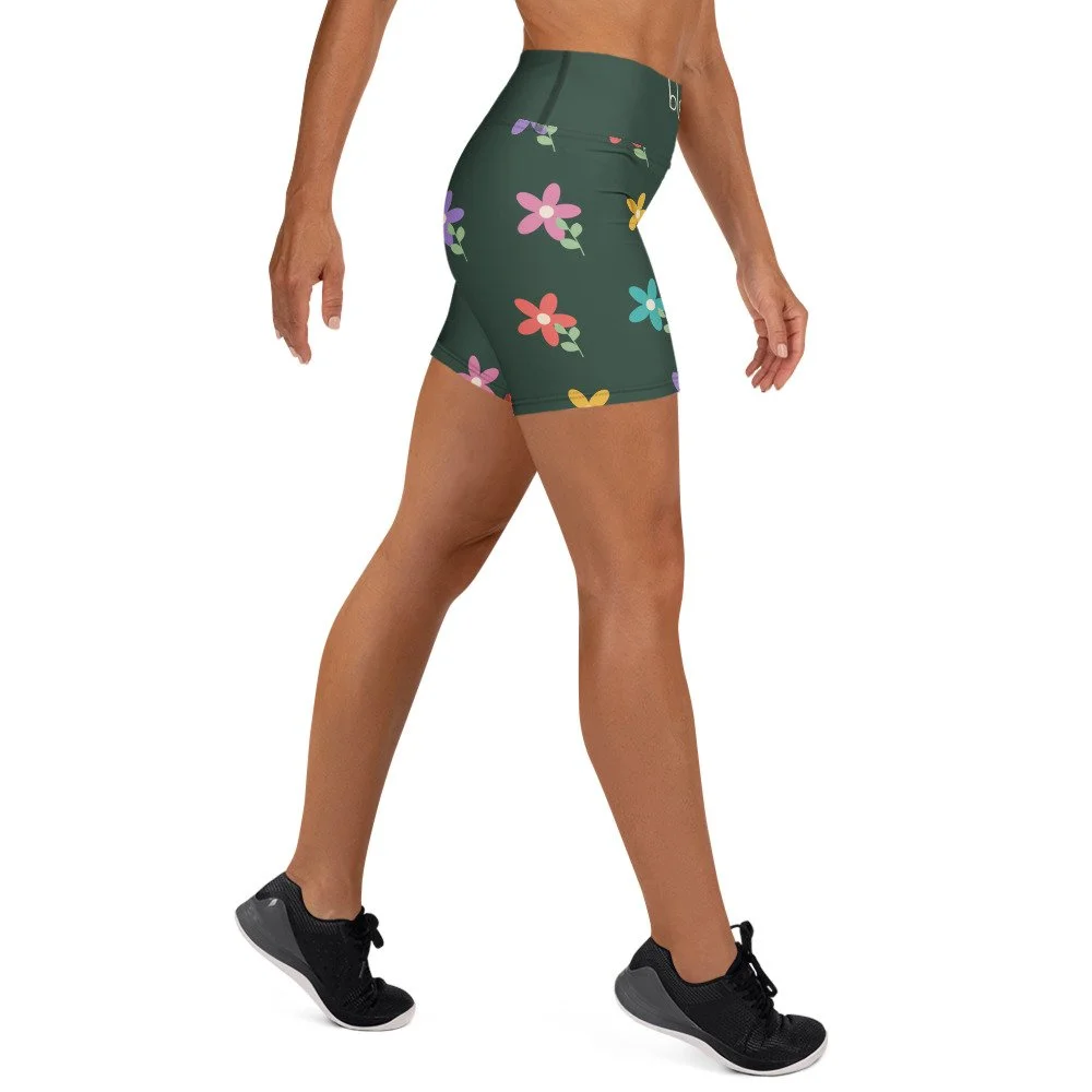 Bloom Practice Shorts — Color Garden in white, right view