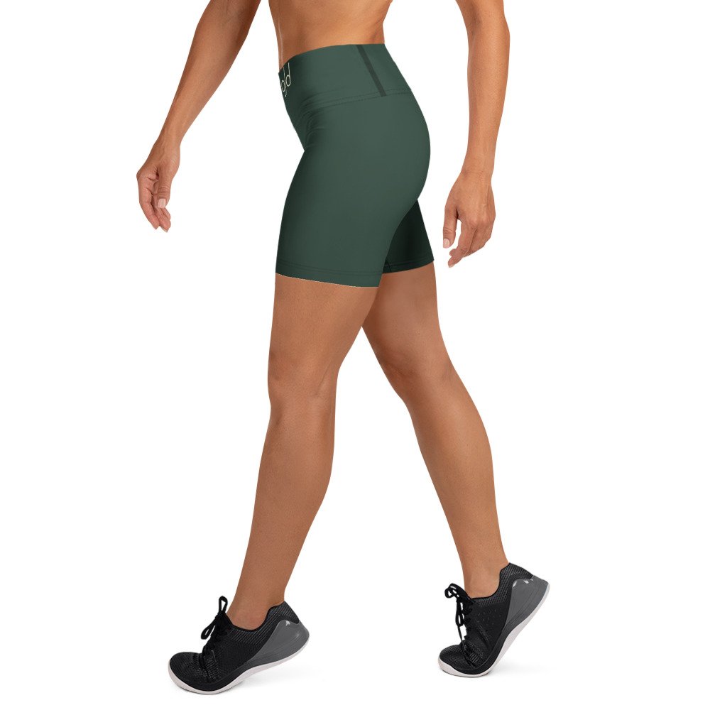 Bloom Practice Shorts — Forest in white, left view