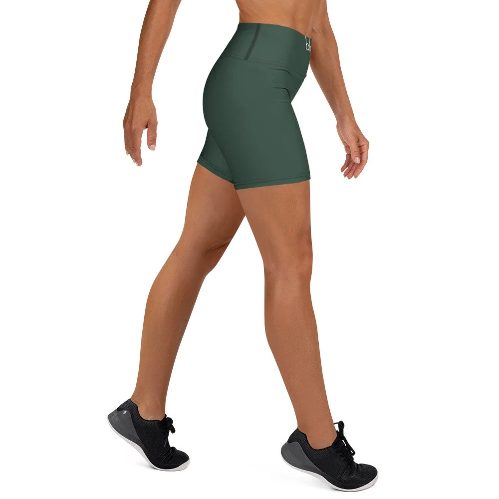 Bloom Practice Shorts — Forest in white, right view